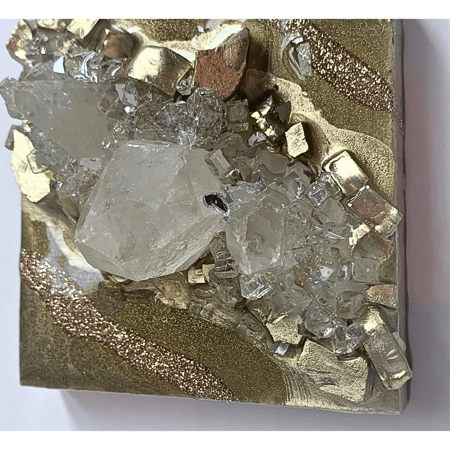 Mini Gold Crystal Quartz Geode Resin Art