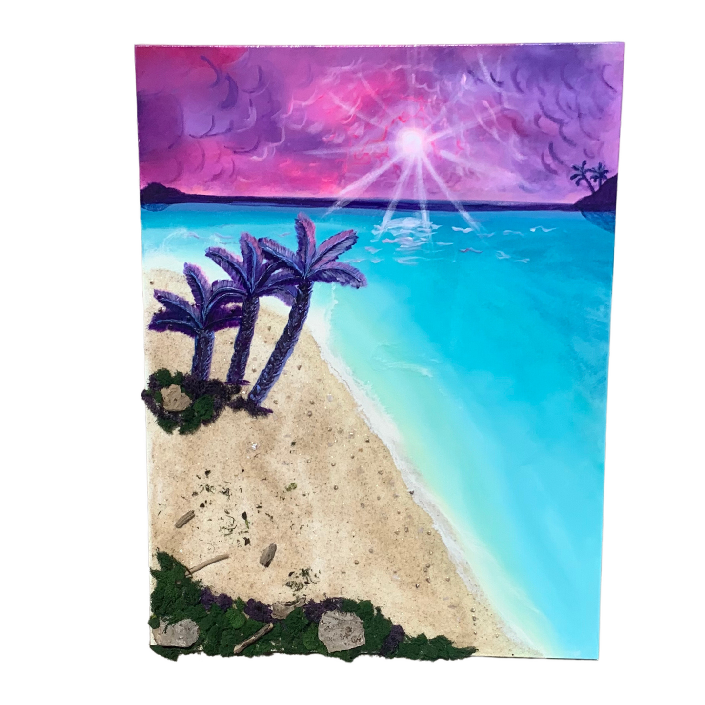 "SUNSET AT SEA" Modern Resin Art Ocean Textured Art