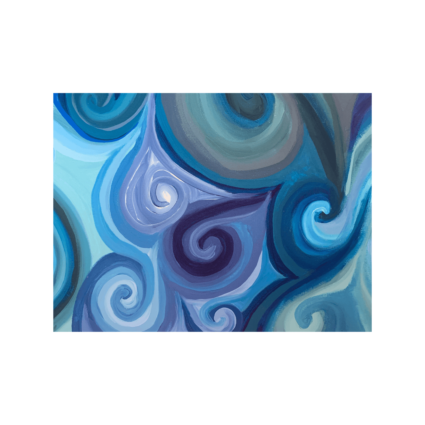 HUES OF BLUE- Abstract Blue Swirl Art