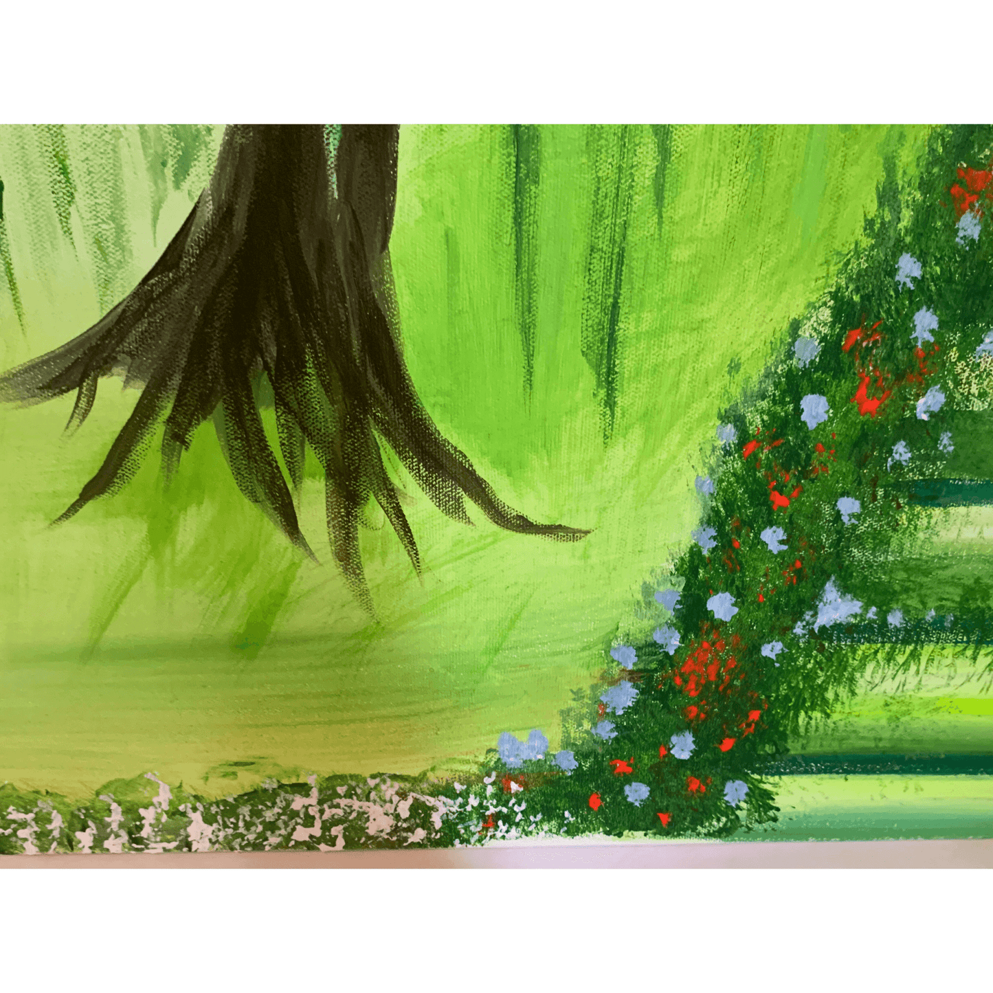 UNDER THE WILLOW TREE- Nature Art With Acrylics on 24x36 inch Canvas