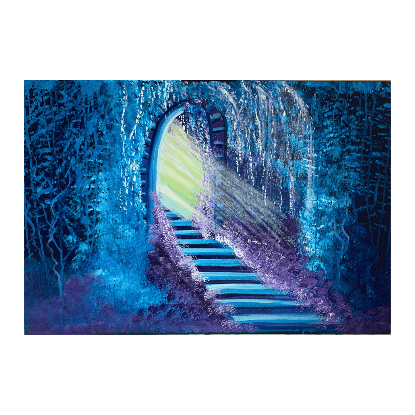 STAIRWAY TO HEAVEN- Modern Acrylic Abstract Painting on 24x36 inch Canvas