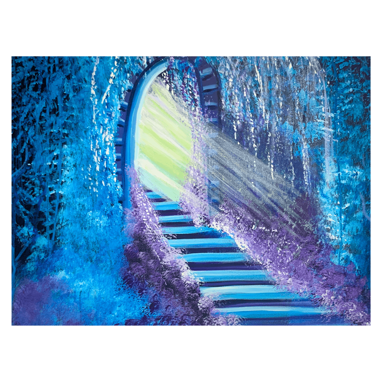 STAIRWAY TO HEAVEN- Modern Acrylic Abstract Painting on 24x36 inch Canvas