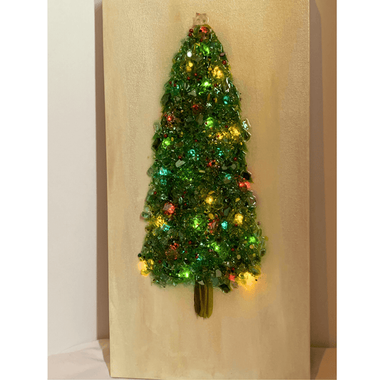OH CHRISTMAS TREE- Light Up Mixed Media Resin Art Christmas Decoration