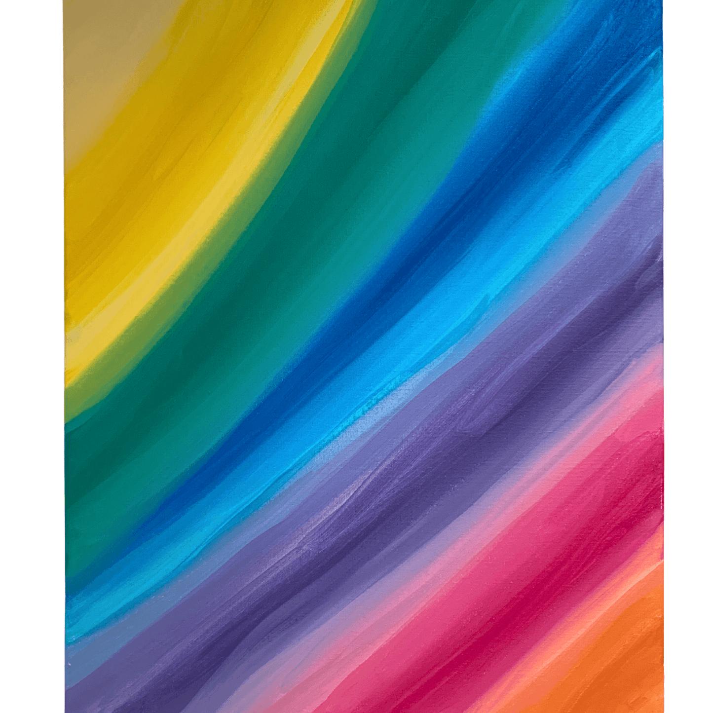 RAINBOW BRIGHT Acrylic Art Abstract 16x20 inch Canvas
