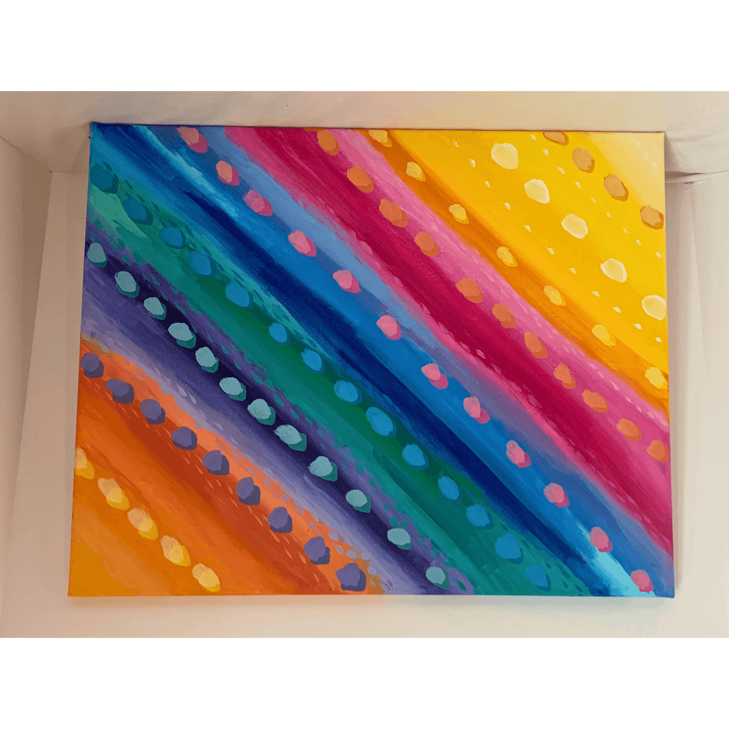 "MAKE YOUR MARK" Colorful Abstract Acrylic Painting on 16x20 inch Canvas