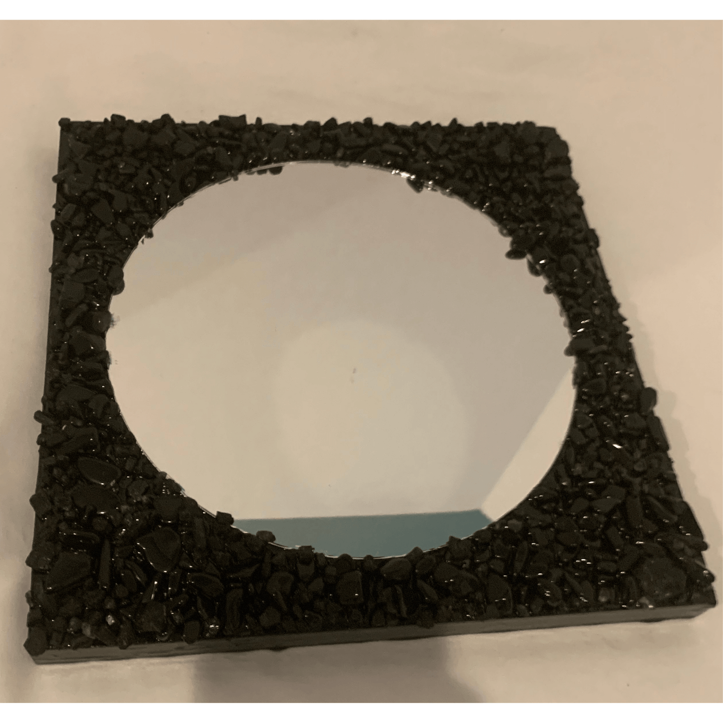 "I AM PROTECTED" Black Tourmaline, Obsidian, and Shungite Crystal Mirror
