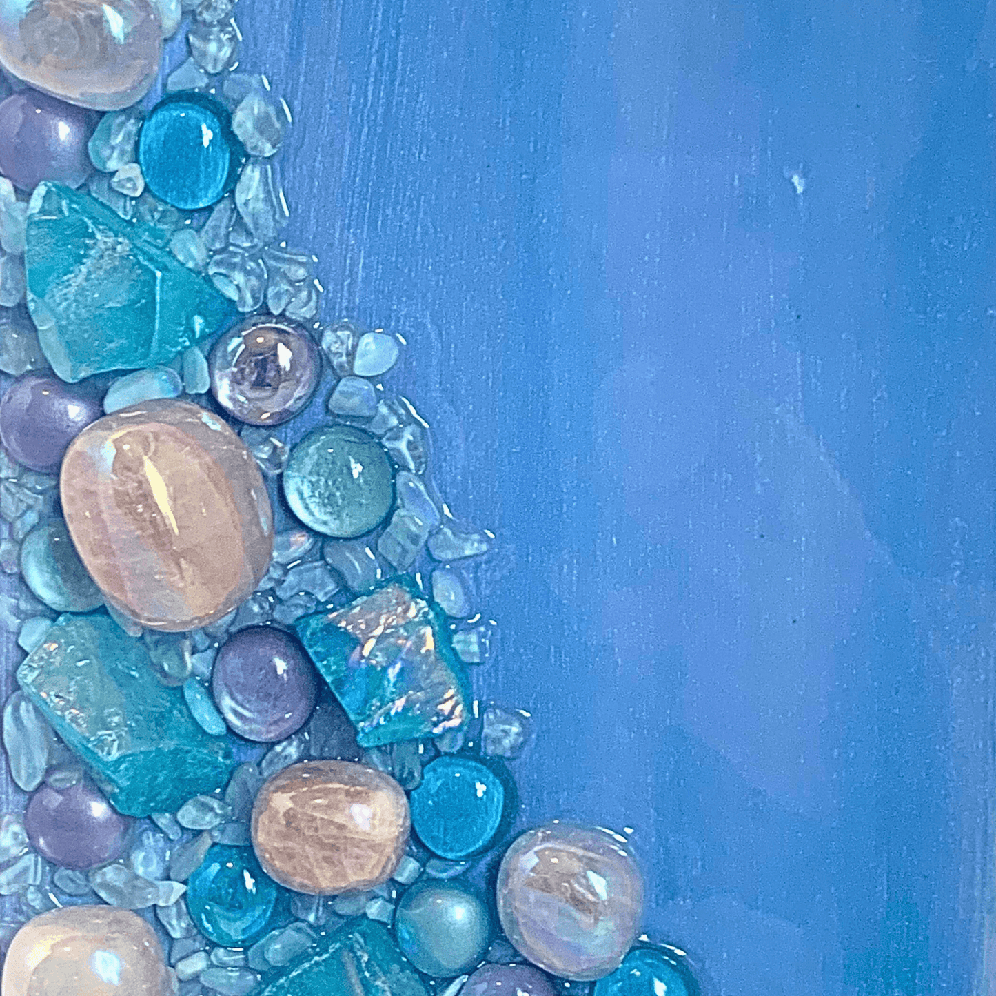 Raise the Vibe with this Aura Quartz Opal Stone Unique Modern Resin & Crystal Art