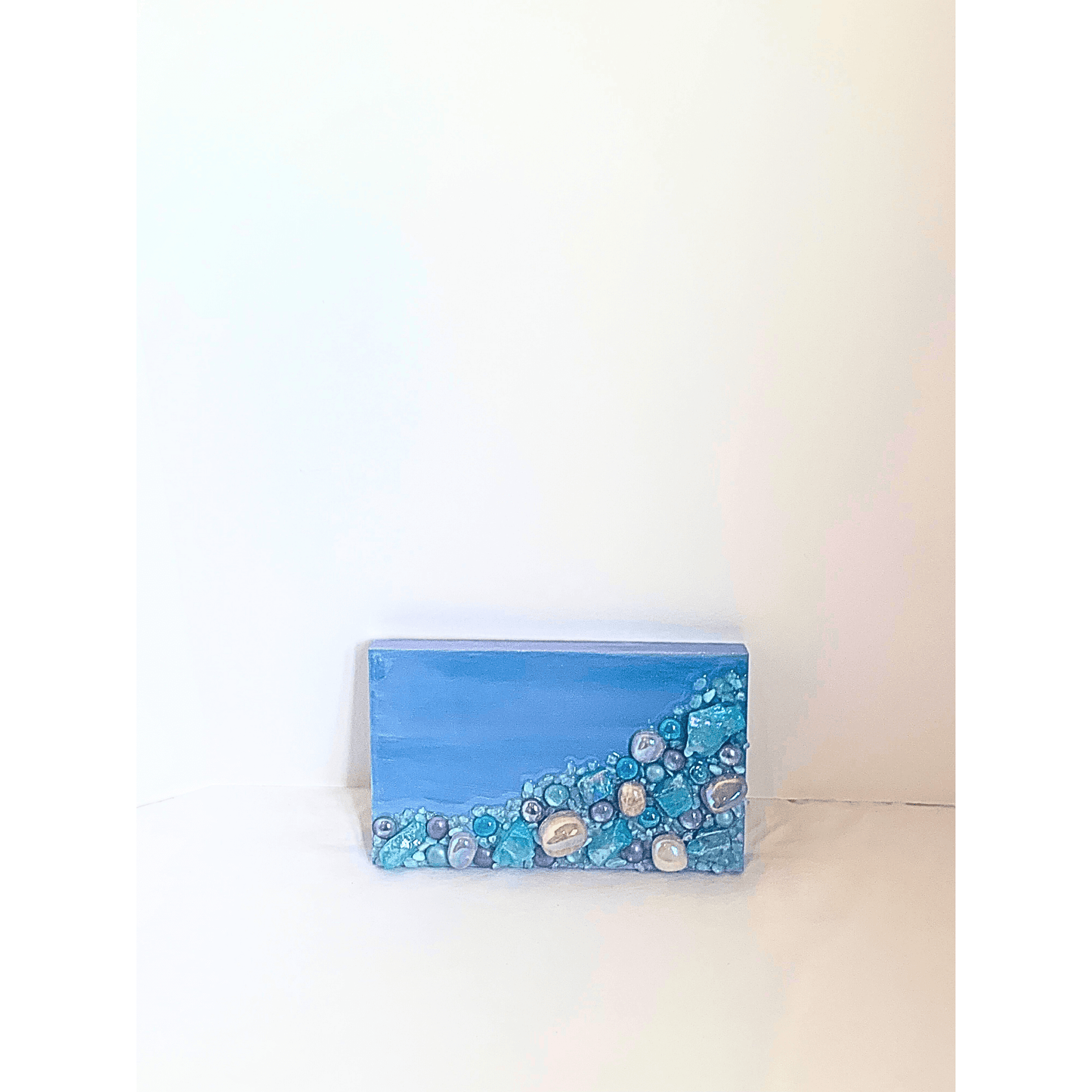 Raise the Vibe with this Aura Quartz Opal Stone Unique Modern Resin & Crystal Art