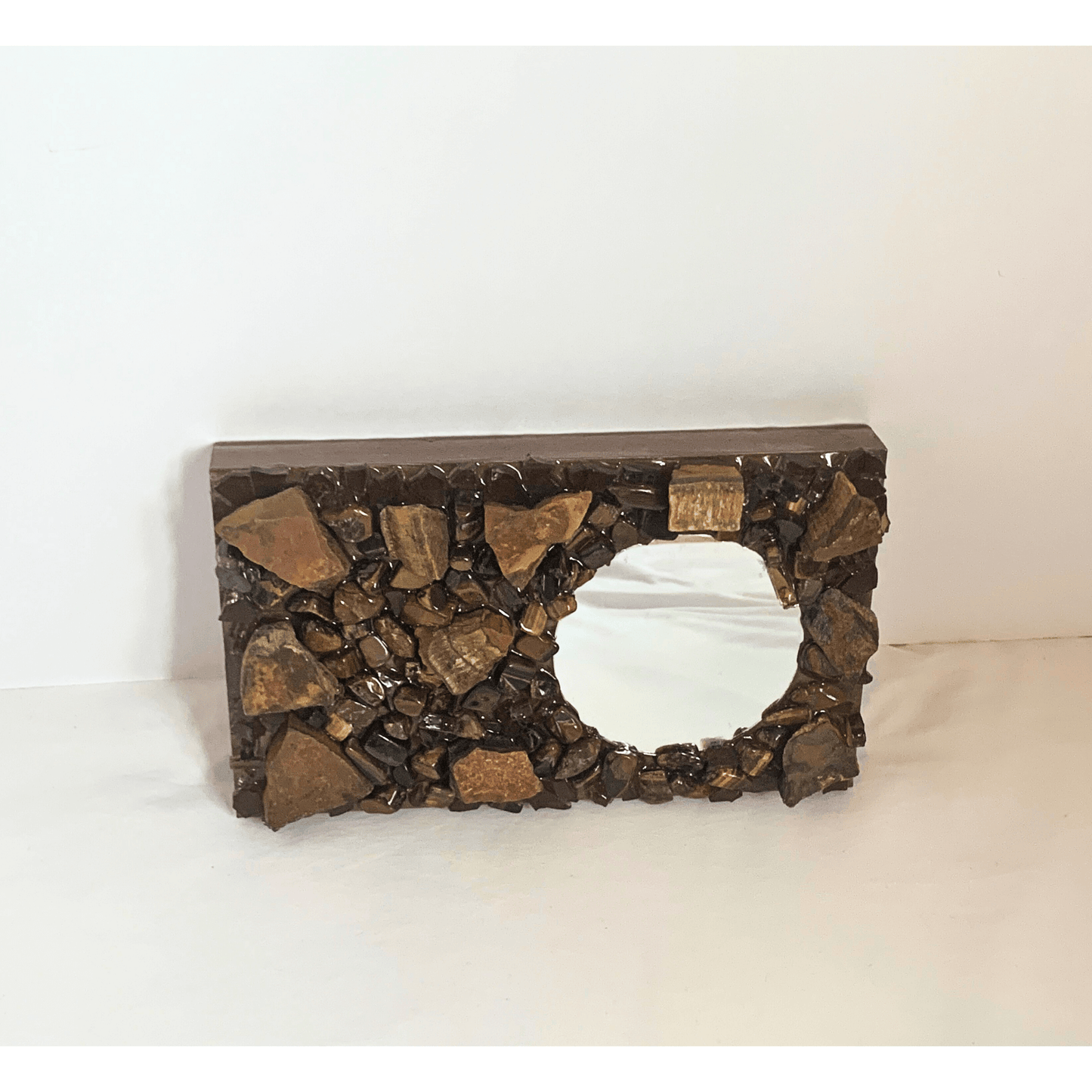 I Love Myself Tigers Eye Crystal Mirror Modern Resin Art That Speaks to the Heart