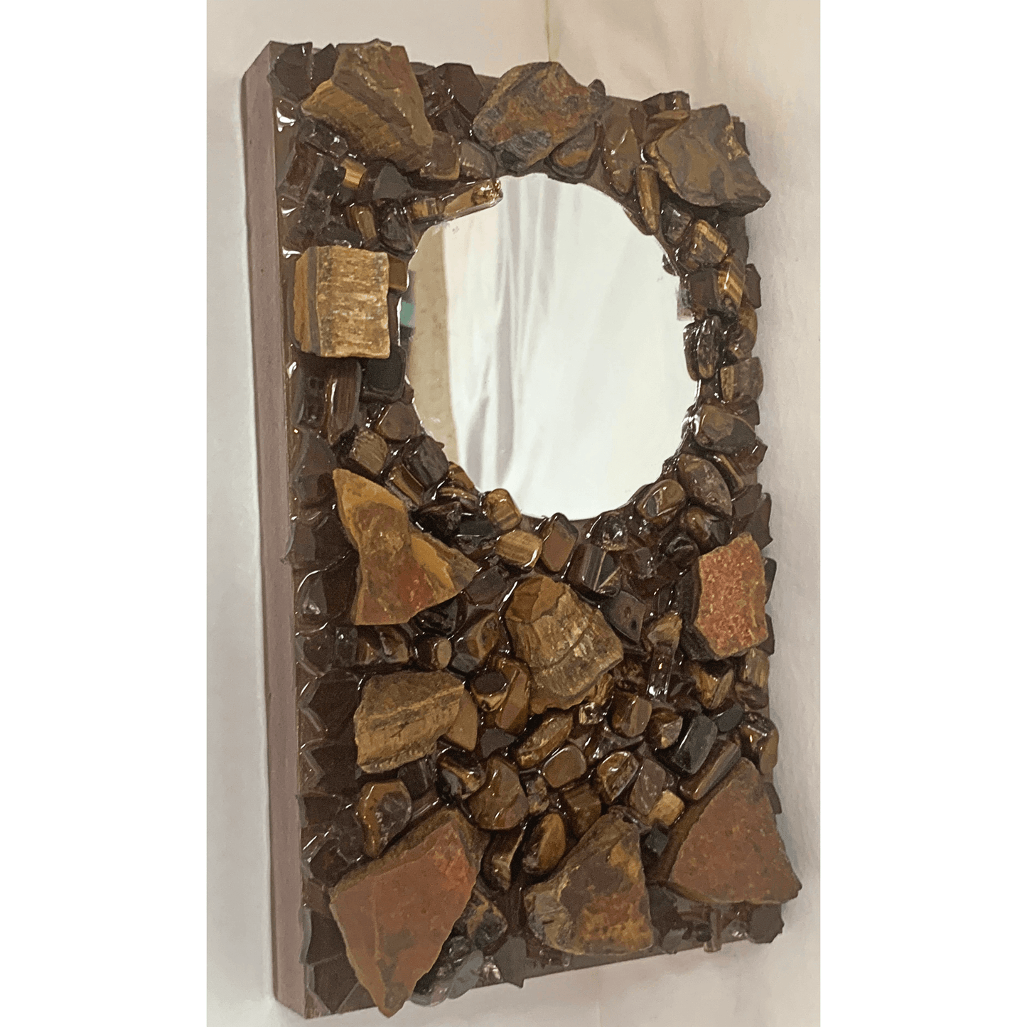 I Love Myself Tigers Eye Crystal Mirror Modern Resin Art That Speaks to the Heart