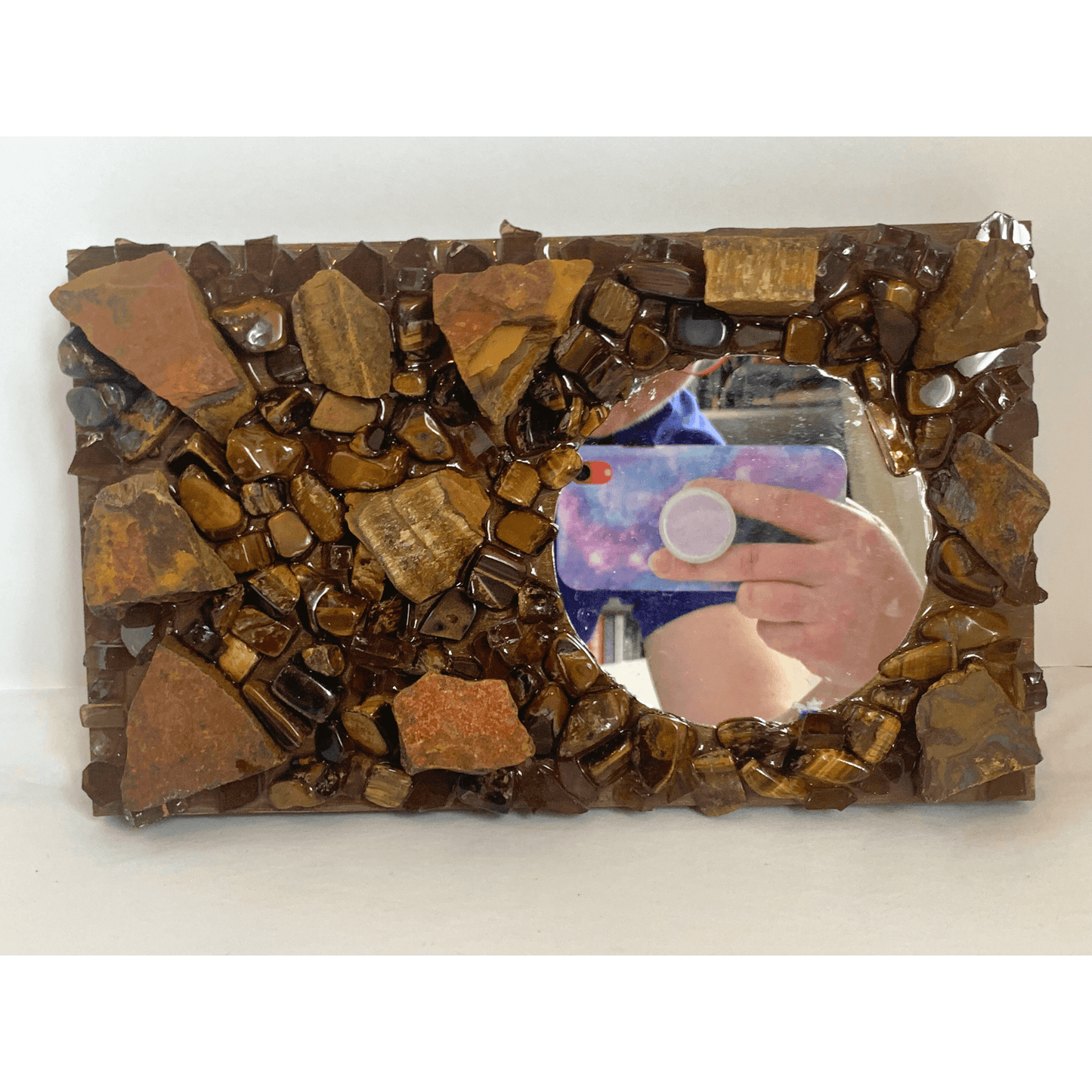 I Love Myself Tigers Eye Crystal Mirror Modern Resin Art That Speaks to the Heart