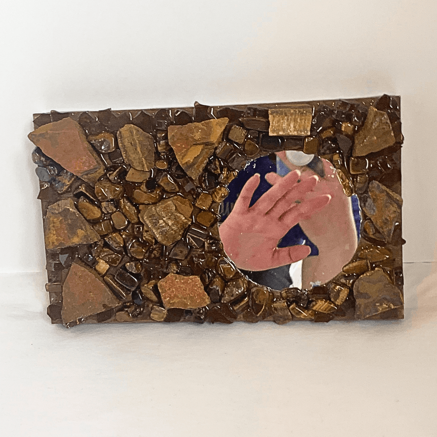 I Love Myself Tigers Eye Crystal Mirror Modern Resin Art That Speaks to the Heart