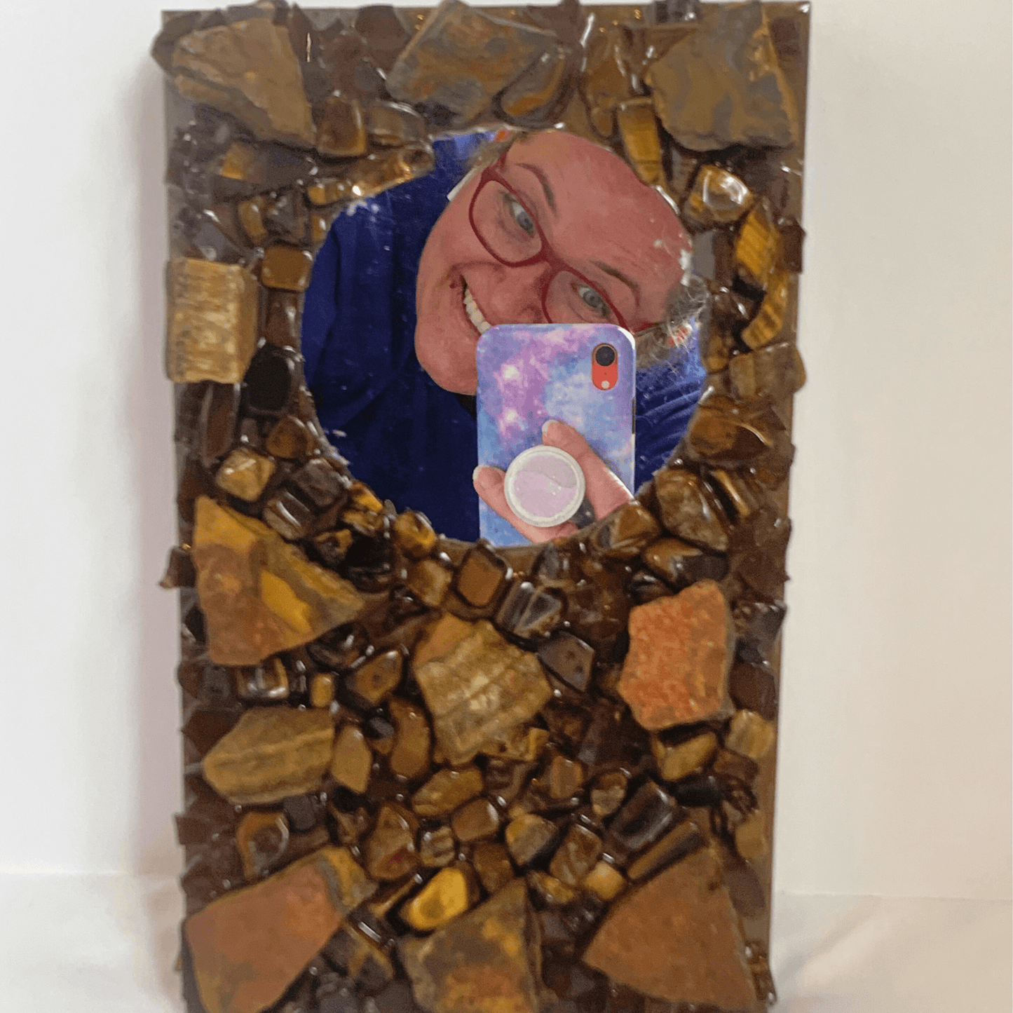 I Love Myself Tigers Eye Crystal Mirror Modern Resin Art That Speaks to the Heart