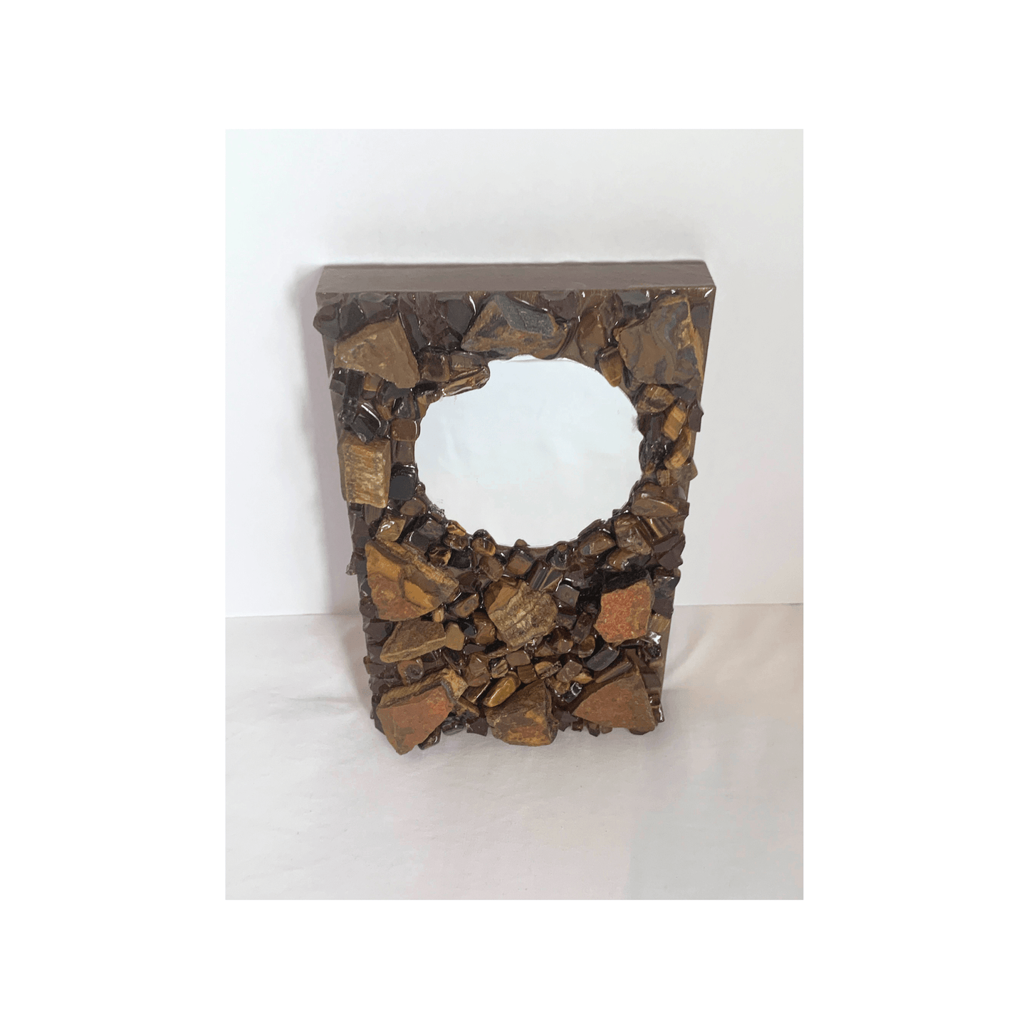 I Love Myself Tigers Eye Crystal Mirror Modern Resin Art That Speaks to the Heart