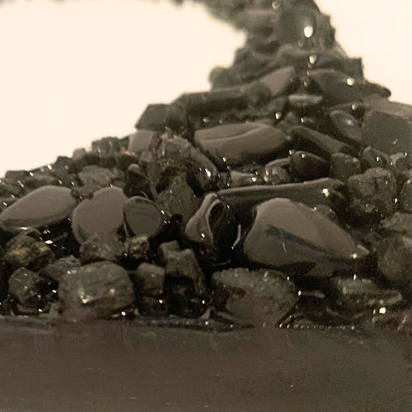 "I AM PROTECTED" Black Tourmaline, Obsidian, and Shungite Crystal Mirror