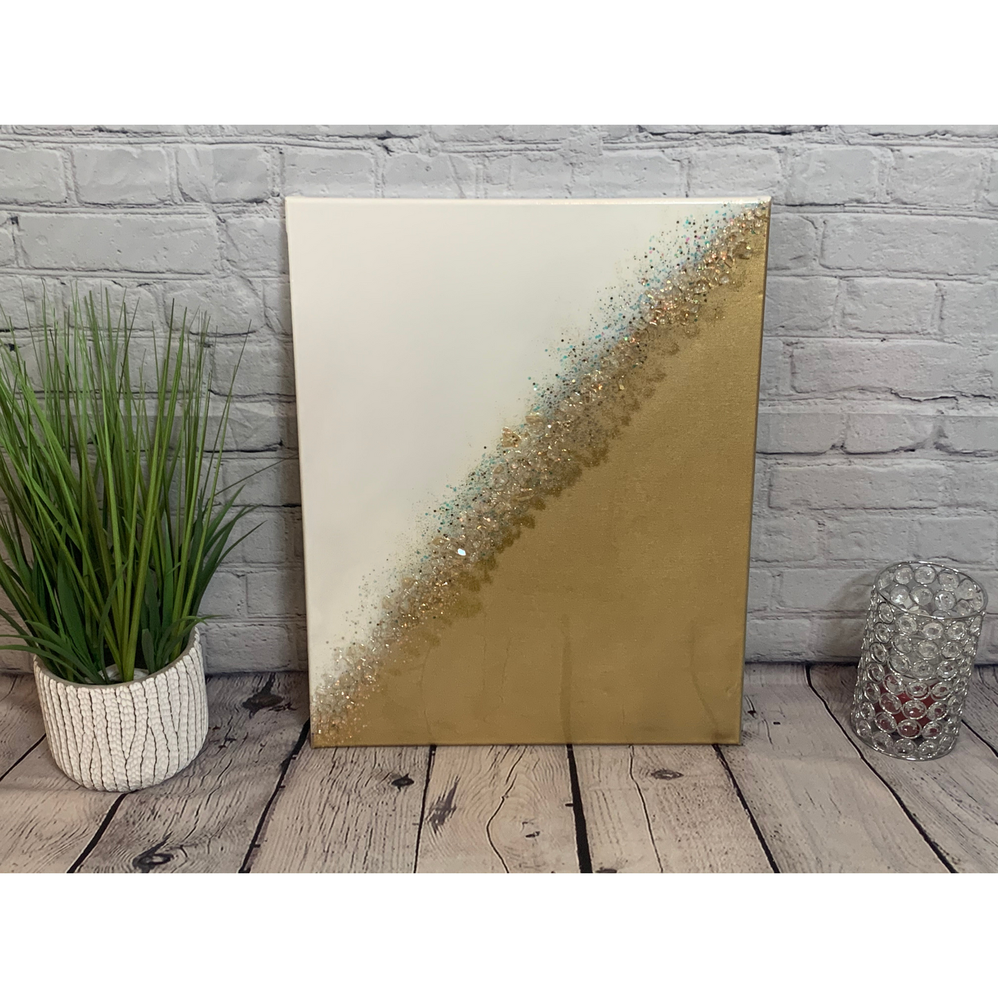 Gold & White Bling Abstract