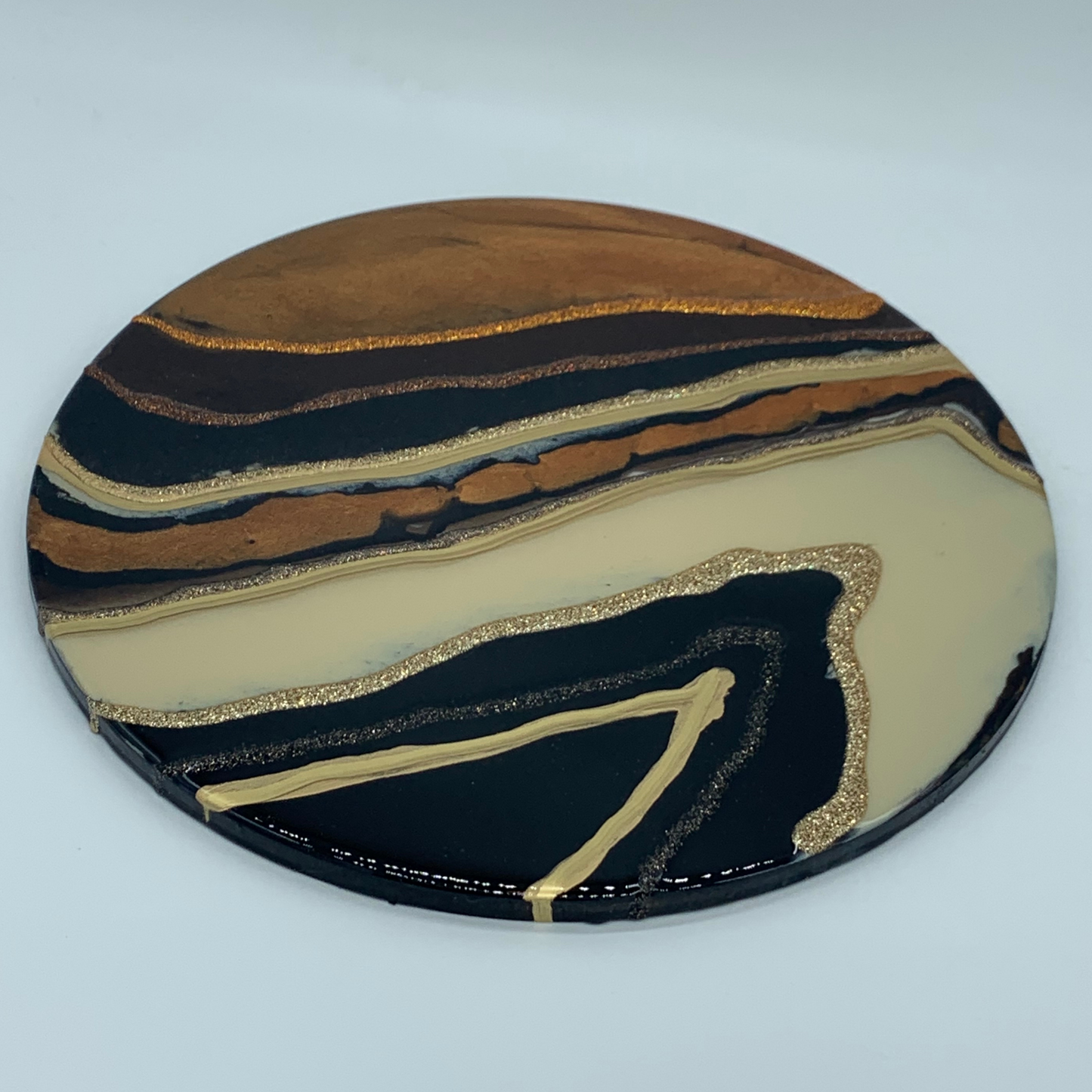 "Dark & Light Unite" 10 inch Circular Modern Wall Art or Functional Tray