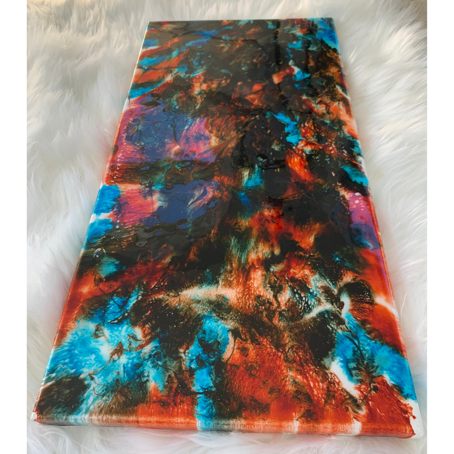 "America" Abstract Modern Resin Wall Art on 10x20 inch canvas