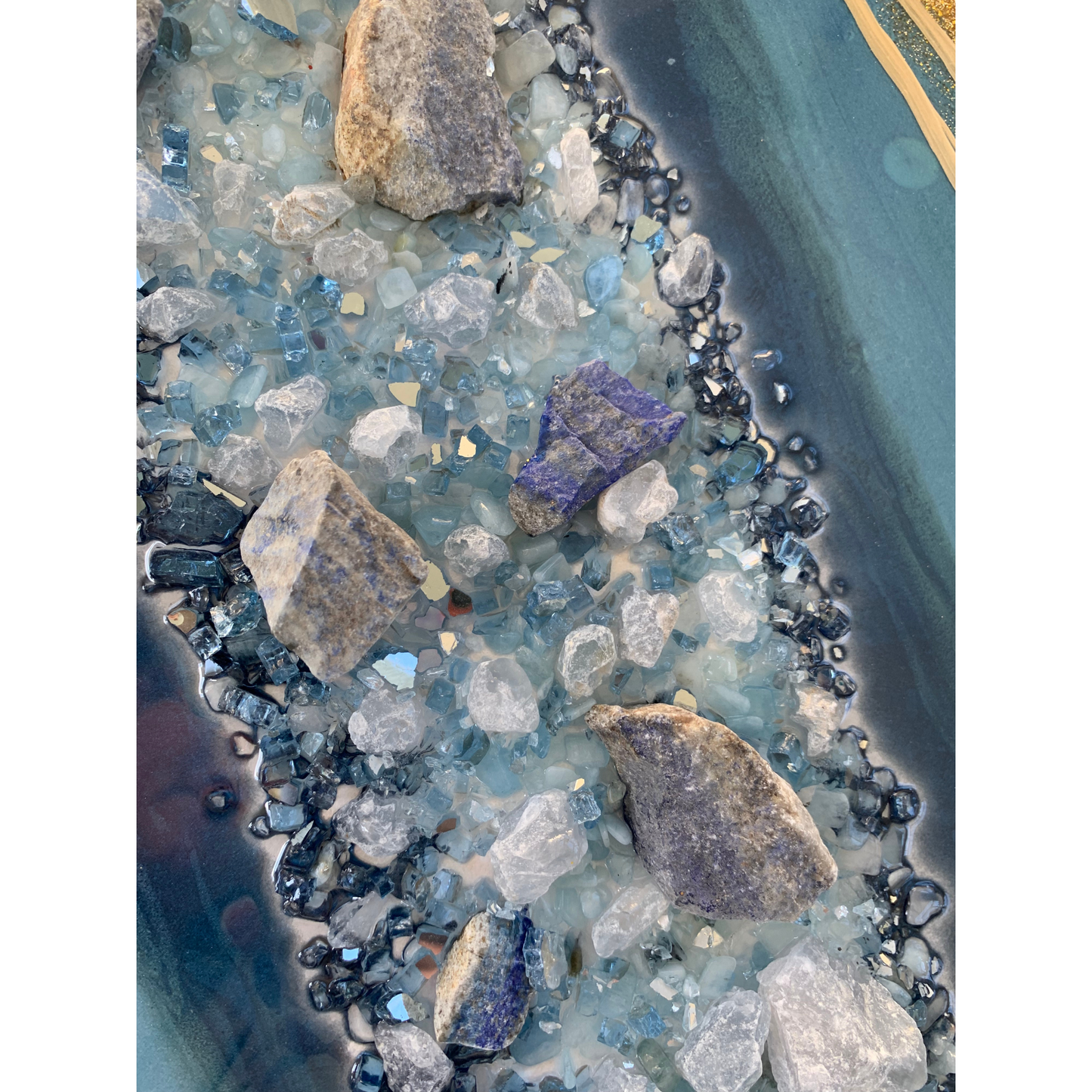 "Shades of Blue" Crystal Infused Modern Wall Art