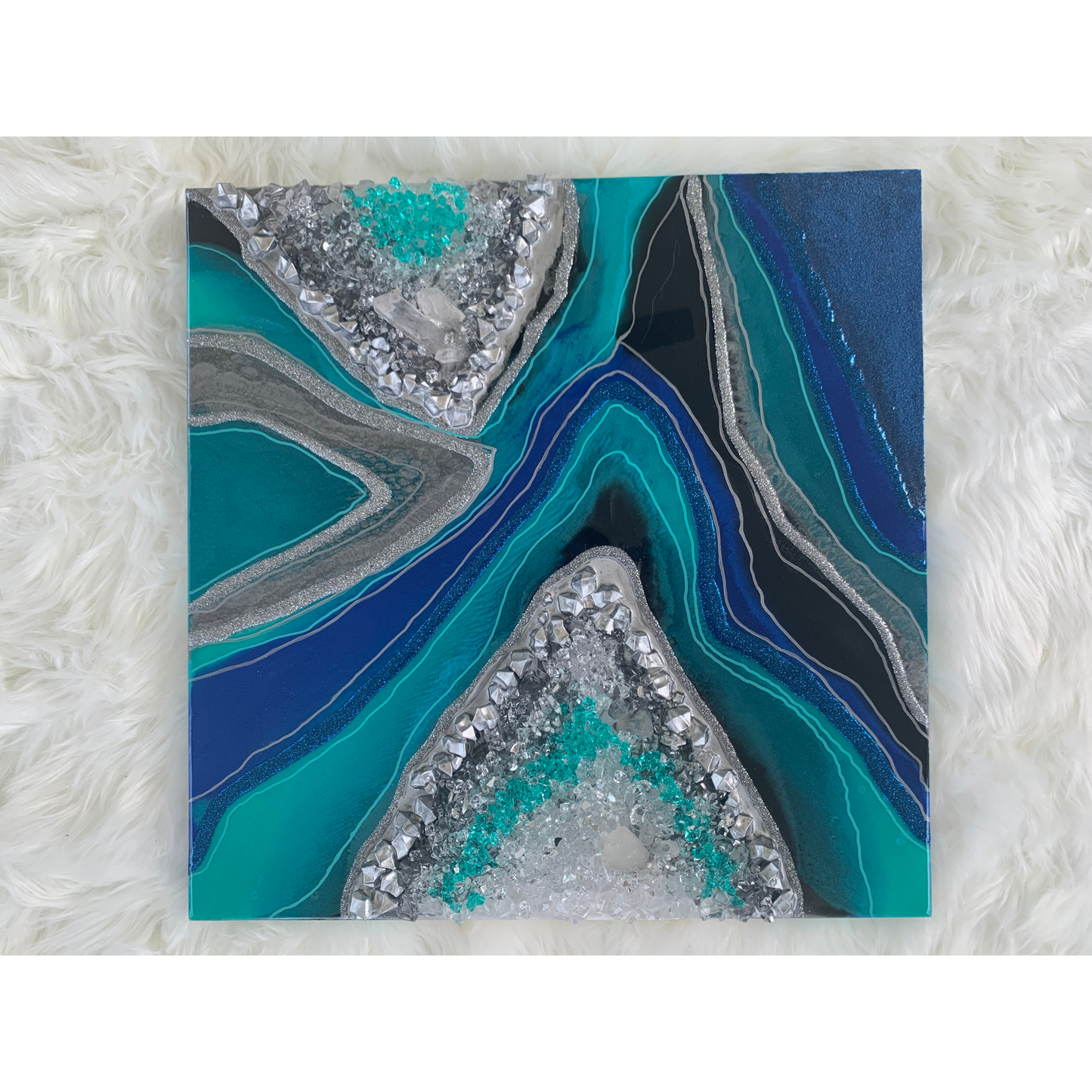Black, Blue, Turquoise Geode