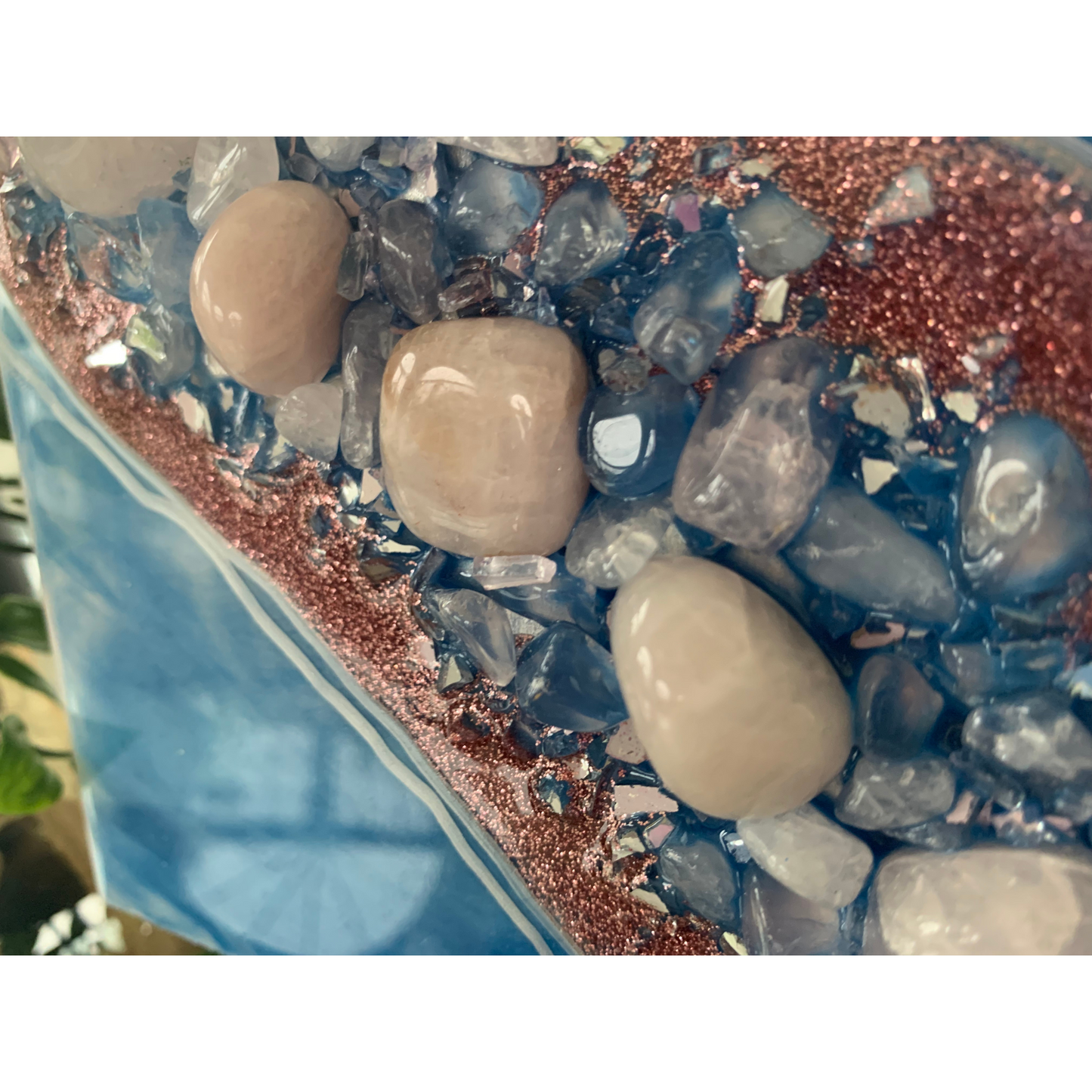 Mini Rose Quartz & Navy Blue