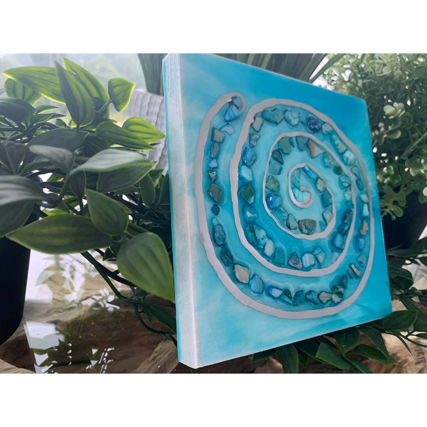 Mini Turquoise Abalone Shell Ring