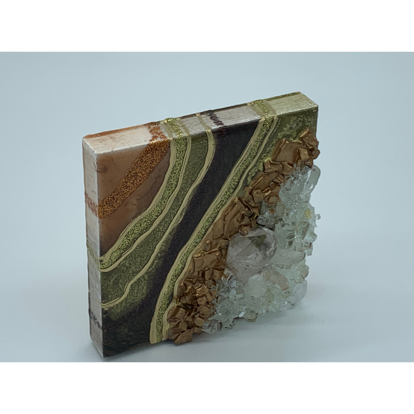 Geode Mini with Real Crystal Quartz & Beautiful Dark Colors