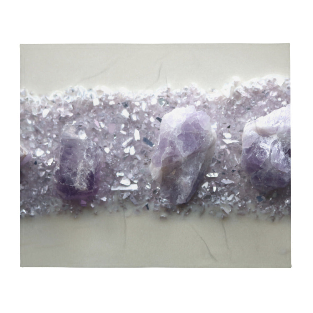 Amethyst Closeup Pearl Art Throw Blanket