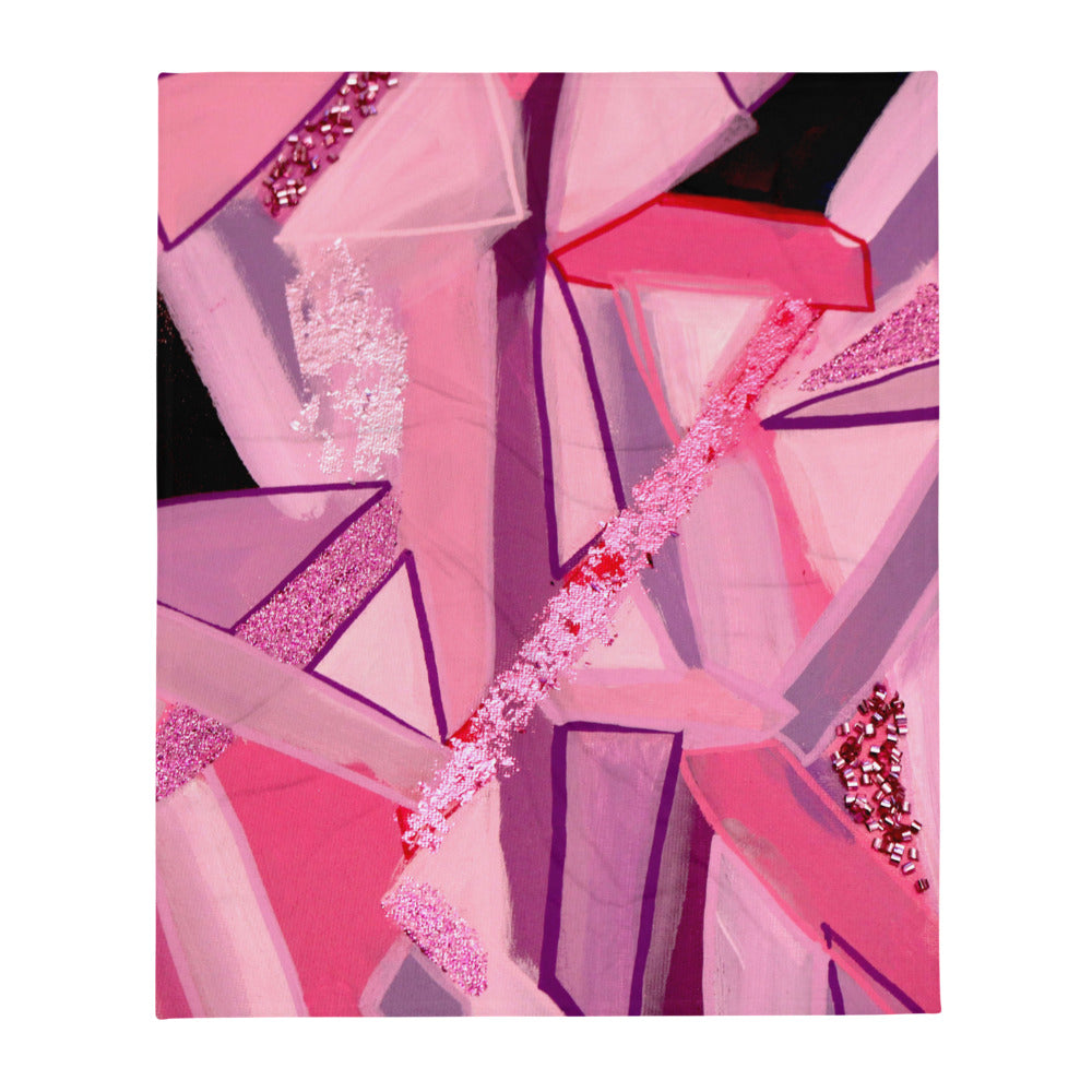 Pink & Purple Abstract Throw Blanket
