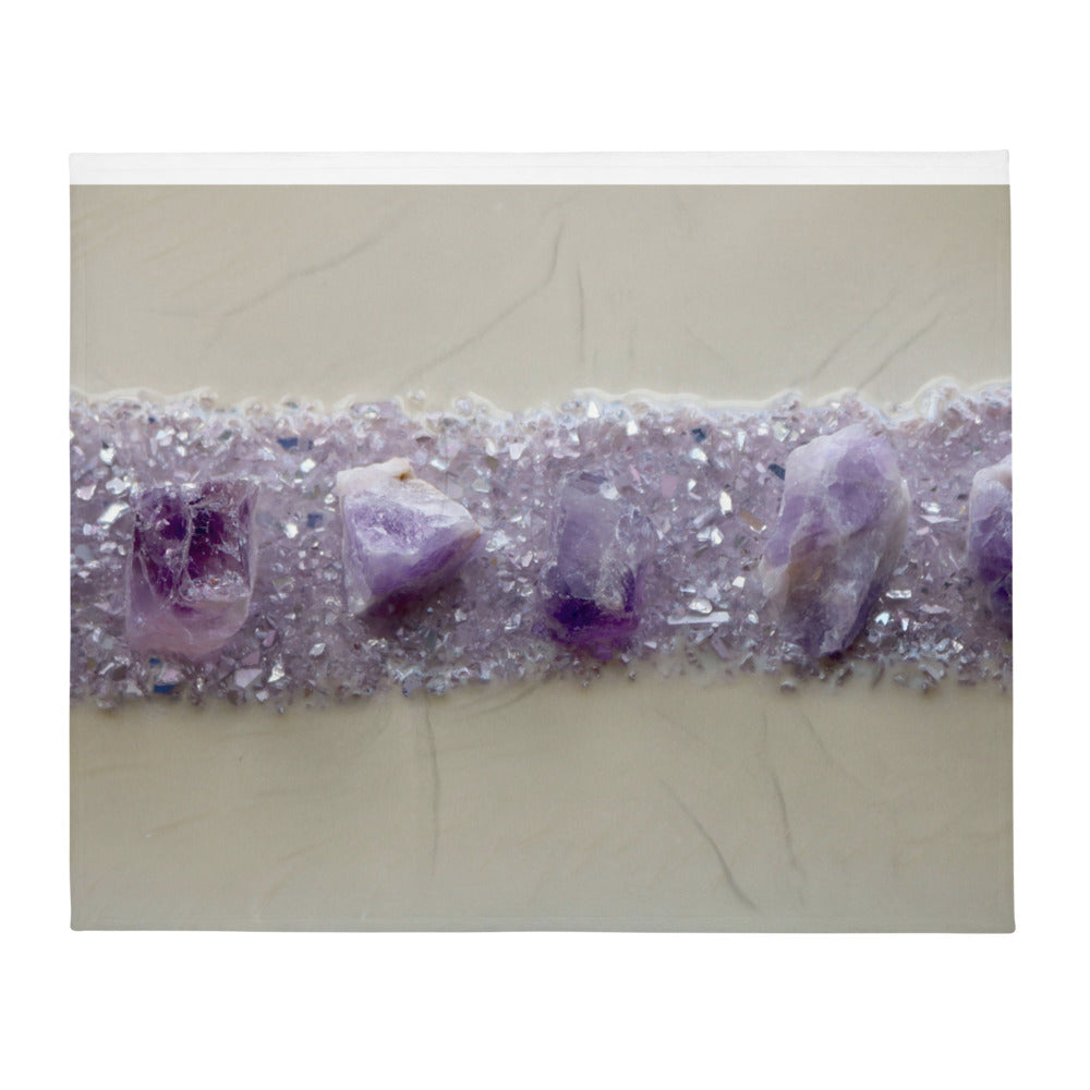 Amethyst Crystal & Pearl Throw Blanket