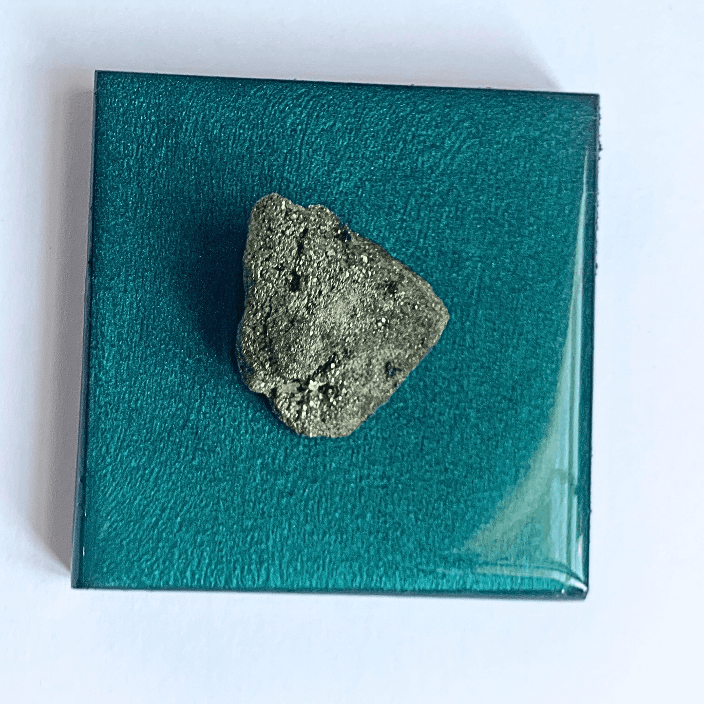 "Power Punch" Mini 4-Inch Emerald Pyrite Gold Resin Modern Art