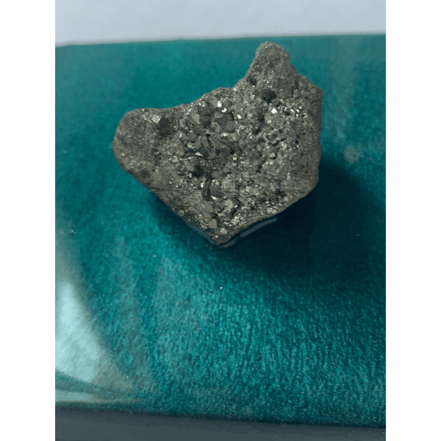 "Power Punch" Mini 4-Inch Emerald Pyrite Gold Resin Modern Art