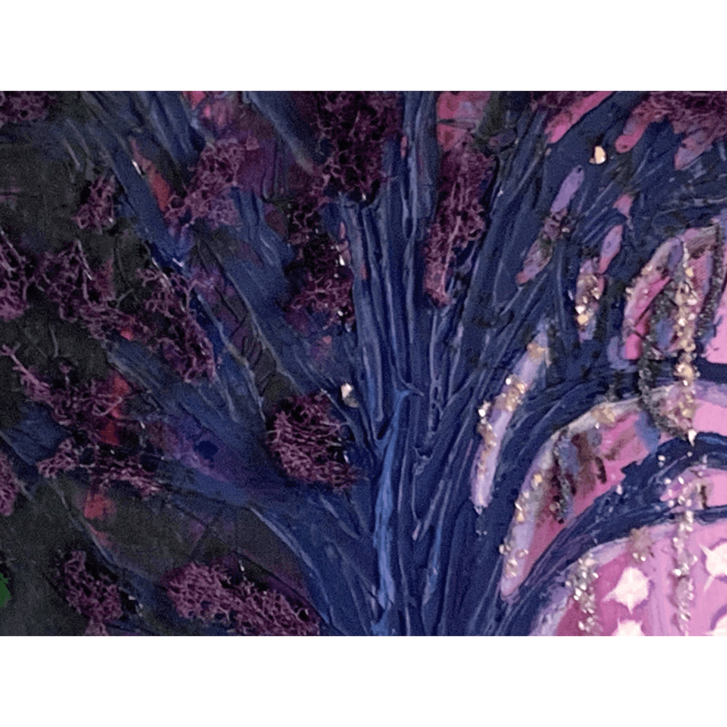 UNICORN MAGIC- Modern Mixed Media Textured Art with Real Crystals & Moss