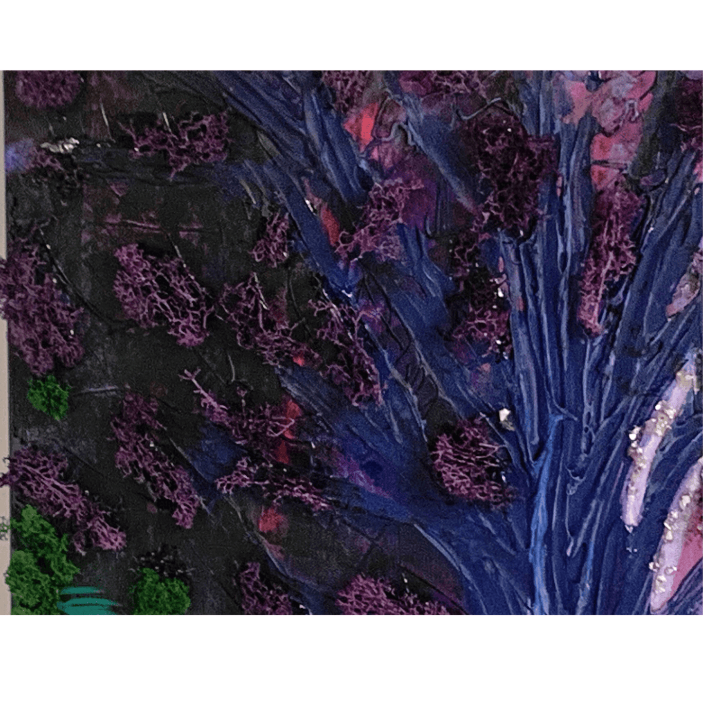 UNICORN MAGIC- Modern Mixed Media Textured Art with Real Crystals & Moss