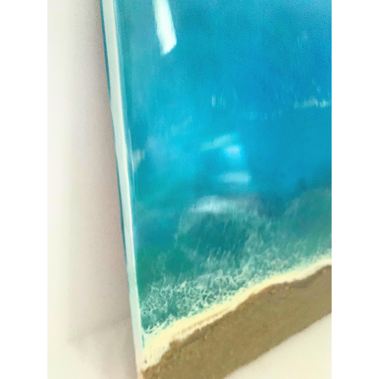 "SURFS UP" Modern Resin Ocean Art with Real Sand