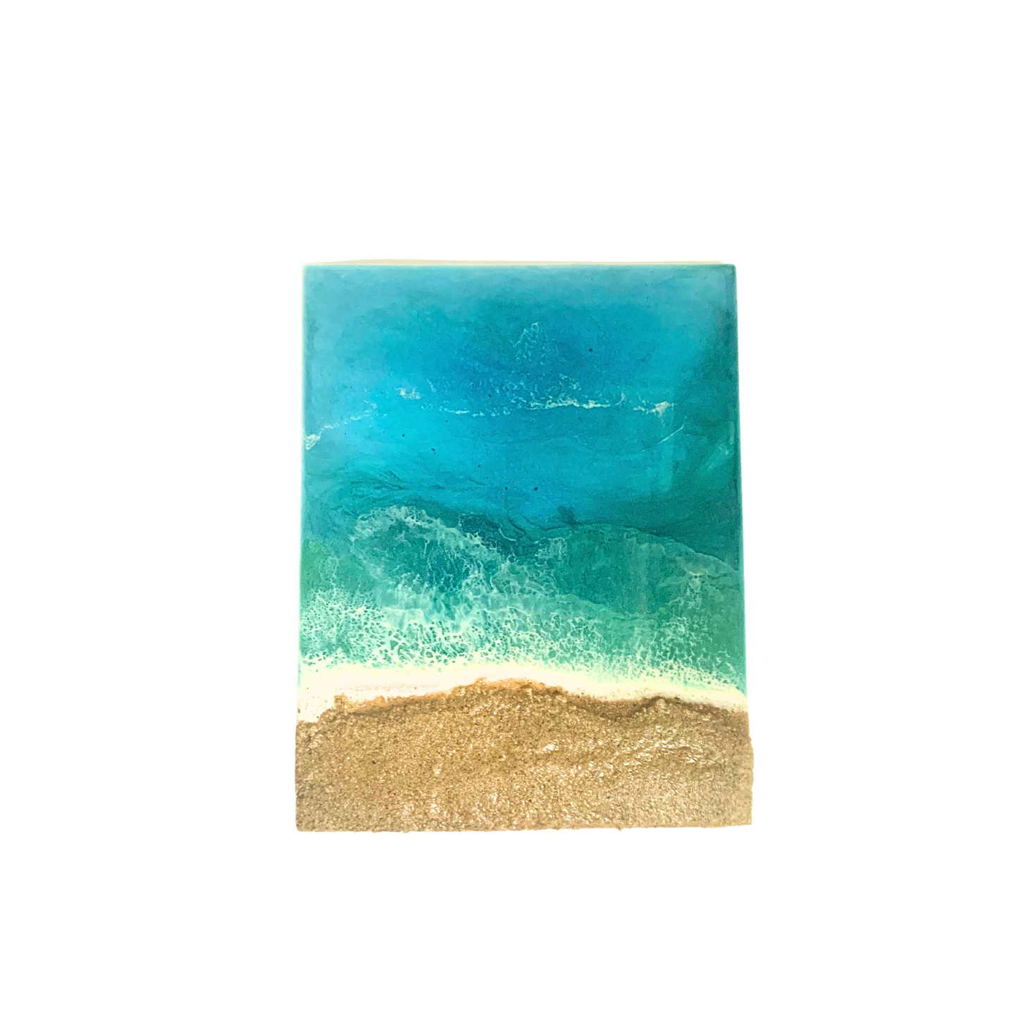 "SURFS UP" Modern Resin Ocean Art with Real Sand