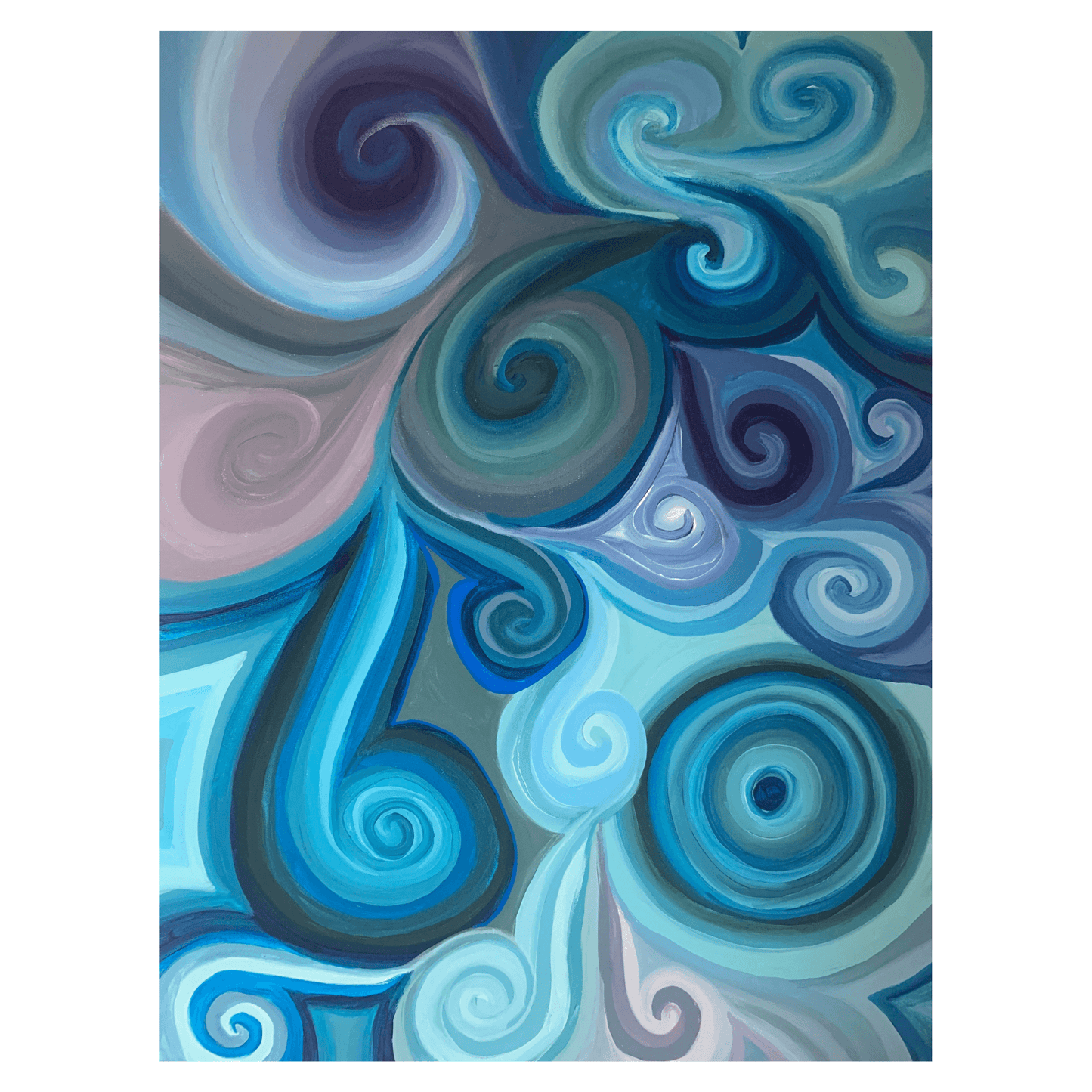 HUES OF BLUE- Abstract Blue Swirl Art