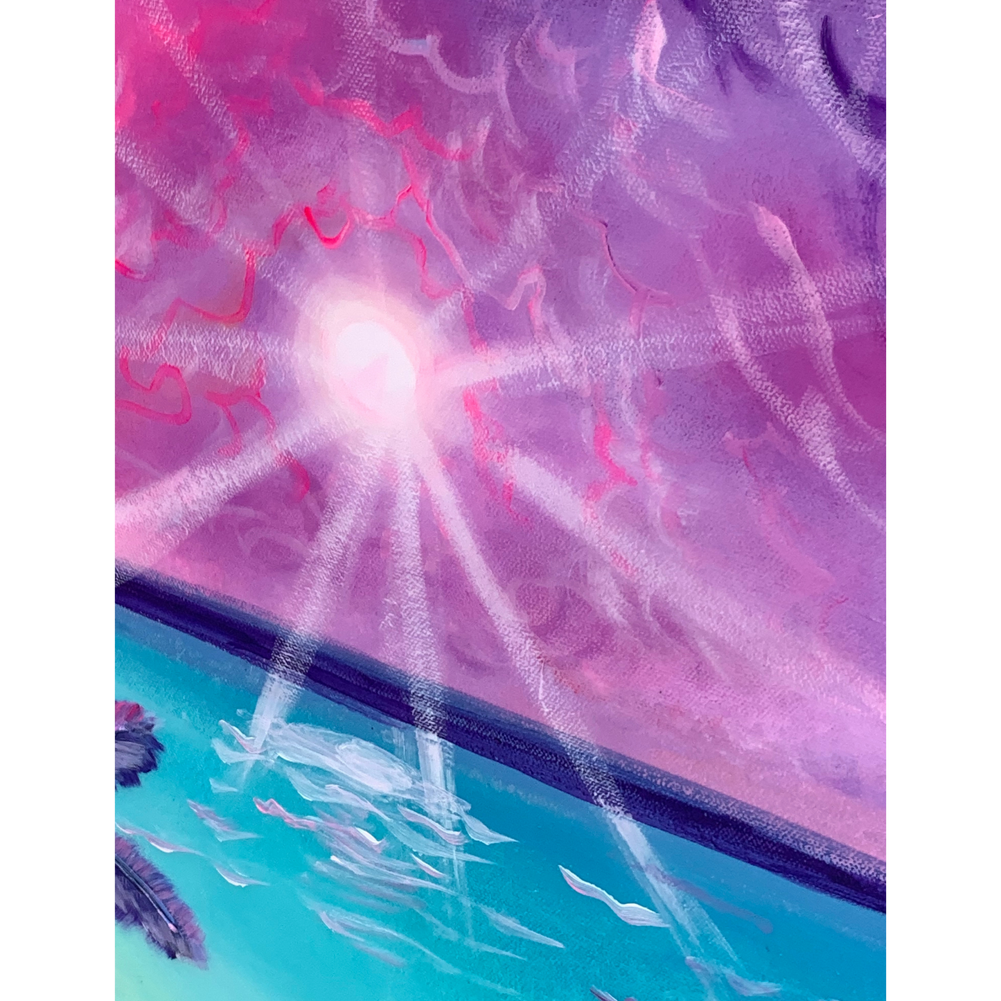 "SUNSET AT SEA" Modern Resin Art Ocean Textured Art