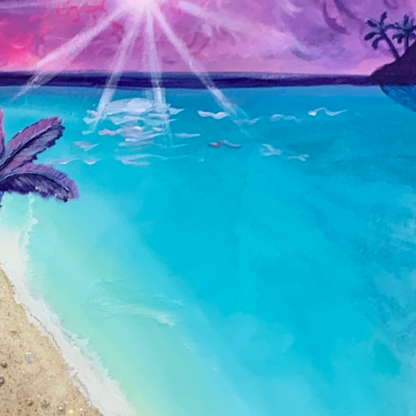 "SUNSET AT SEA" Modern Resin Art Ocean Textured Art