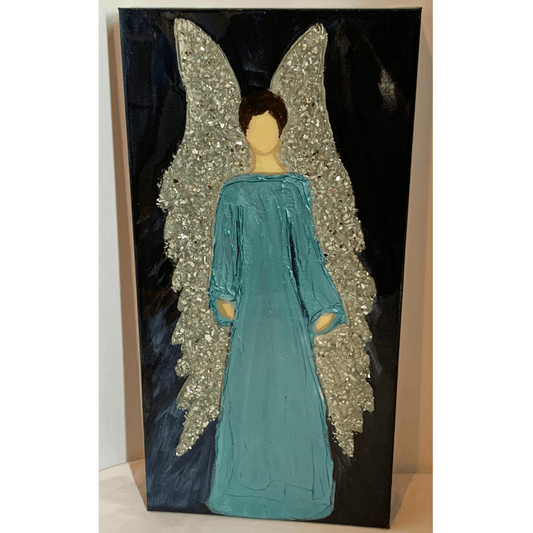 Angel Art Masculine Energy Modern Resin Art With Crushed Mirror Angel Wings