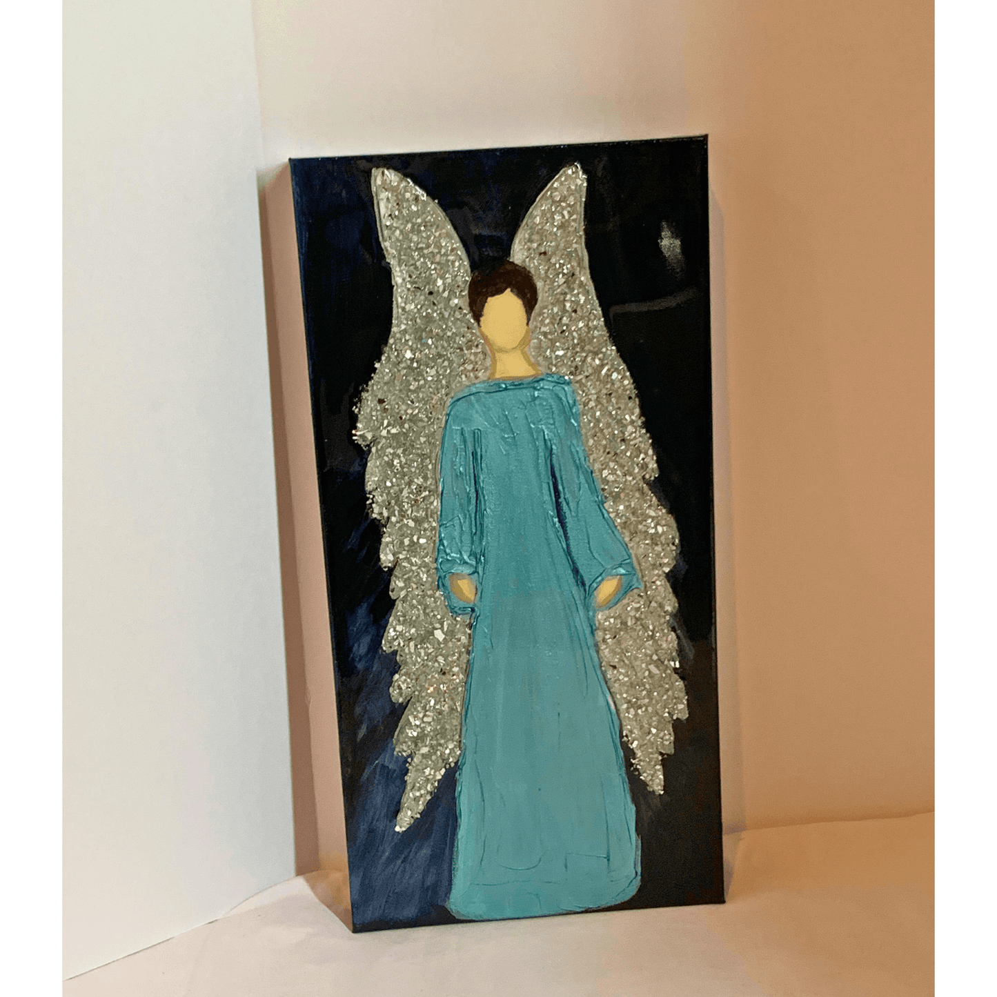 Angel Art Masculine Energy Modern Resin Art With Crushed Mirror Angel Wings