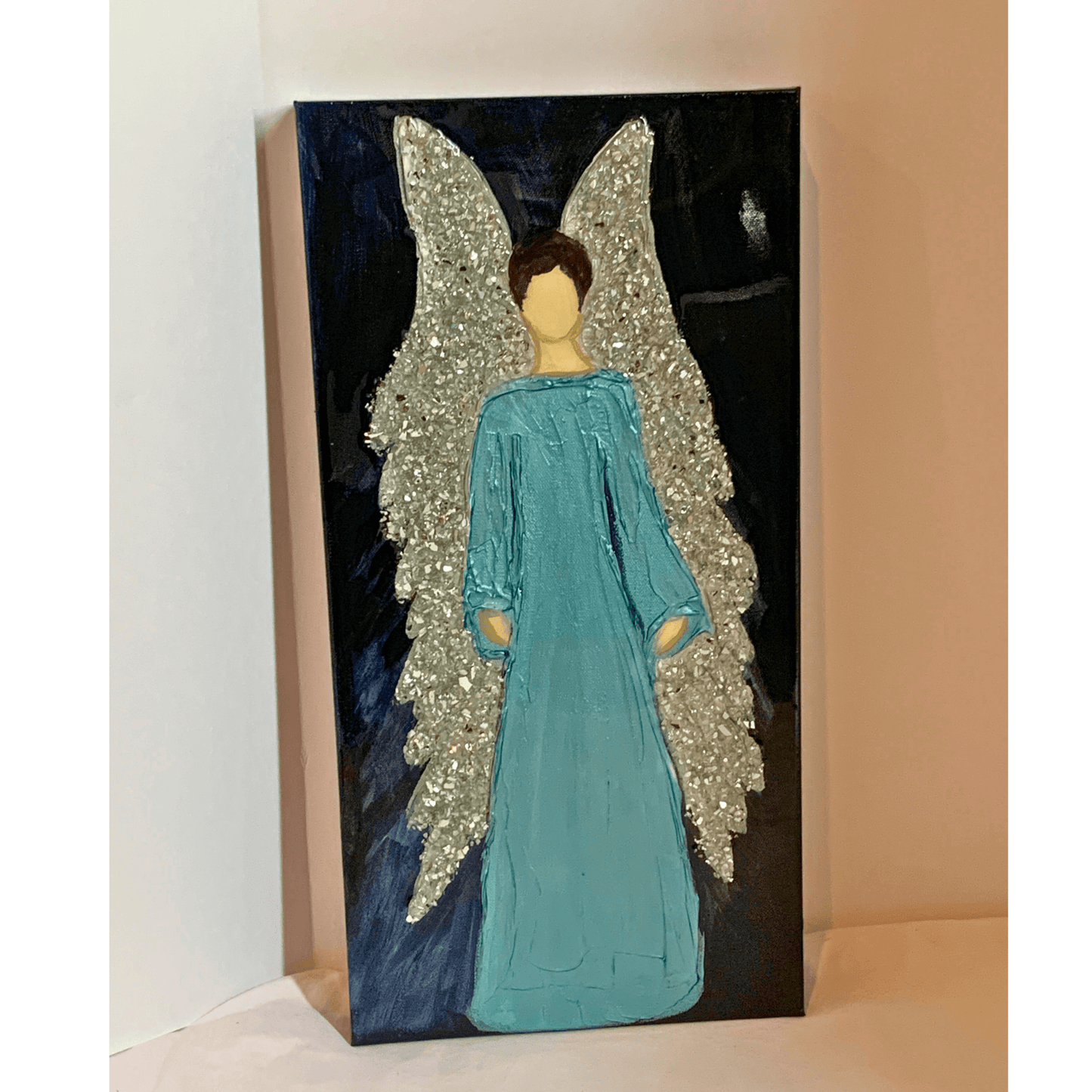 Angel Art Masculine Energy Modern Resin Art With Crushed Mirror Angel Wings