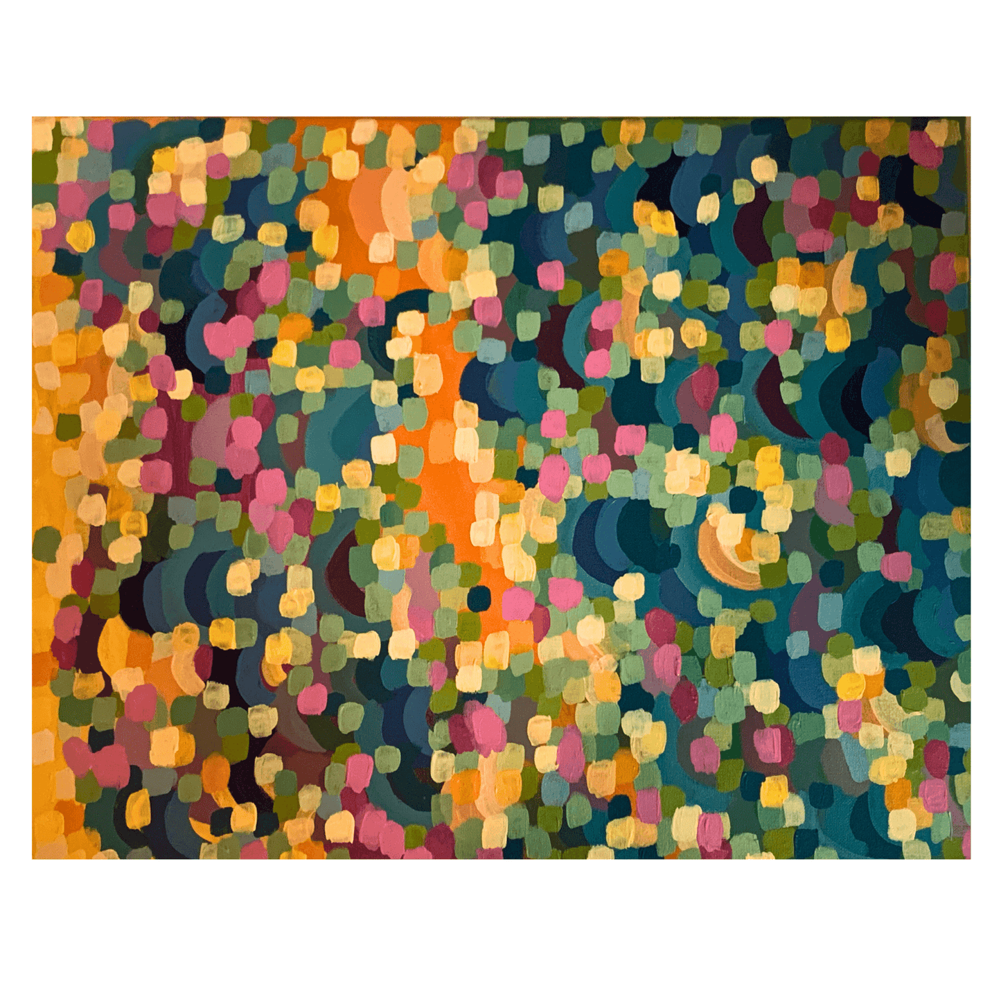 SHINY HAPPY PEOPLE Abstract Acrylic Painting on 16x20x0.5 inch canvas