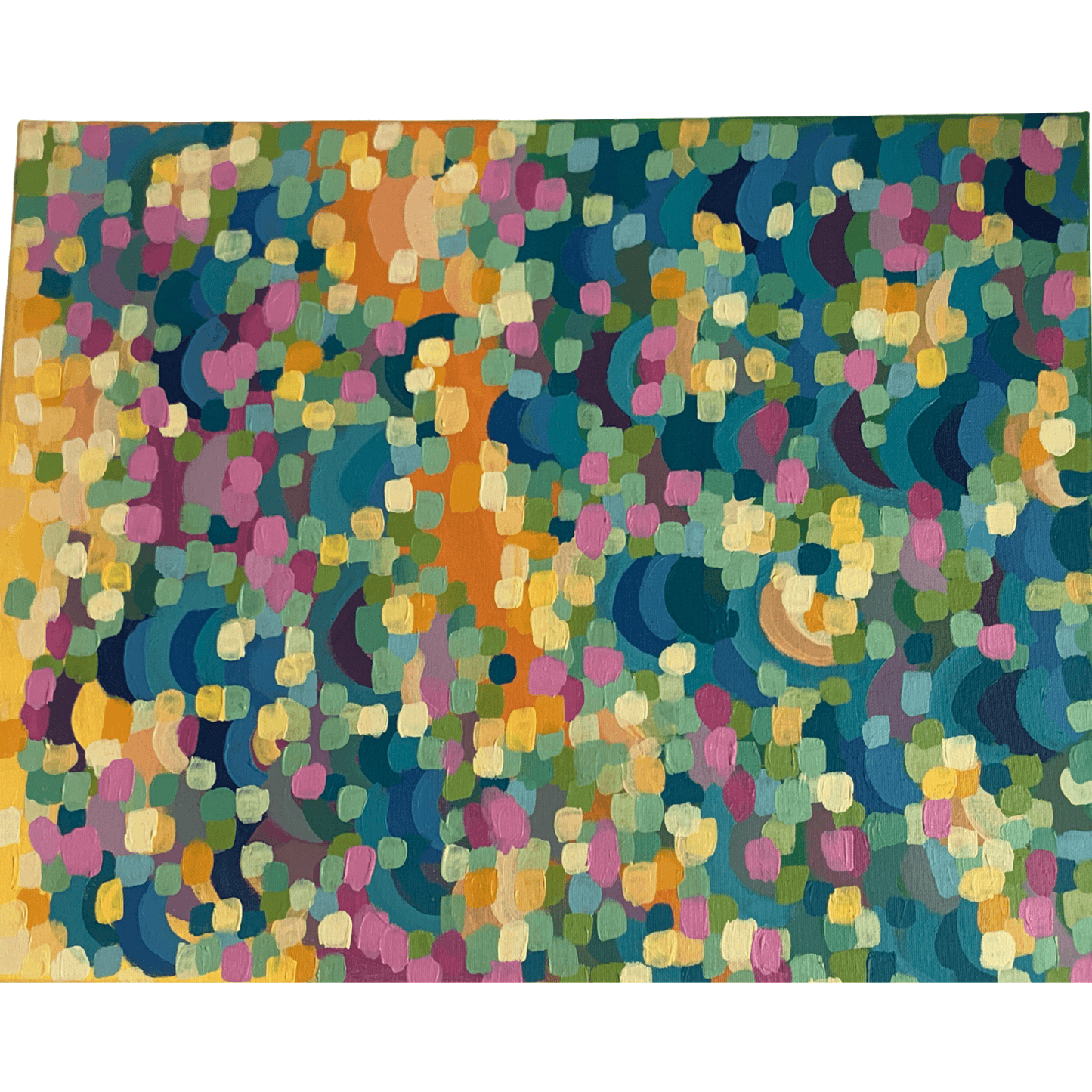 SHINY HAPPY PEOPLE Abstract Acrylic Painting on 16x20x0.5 inch canvas