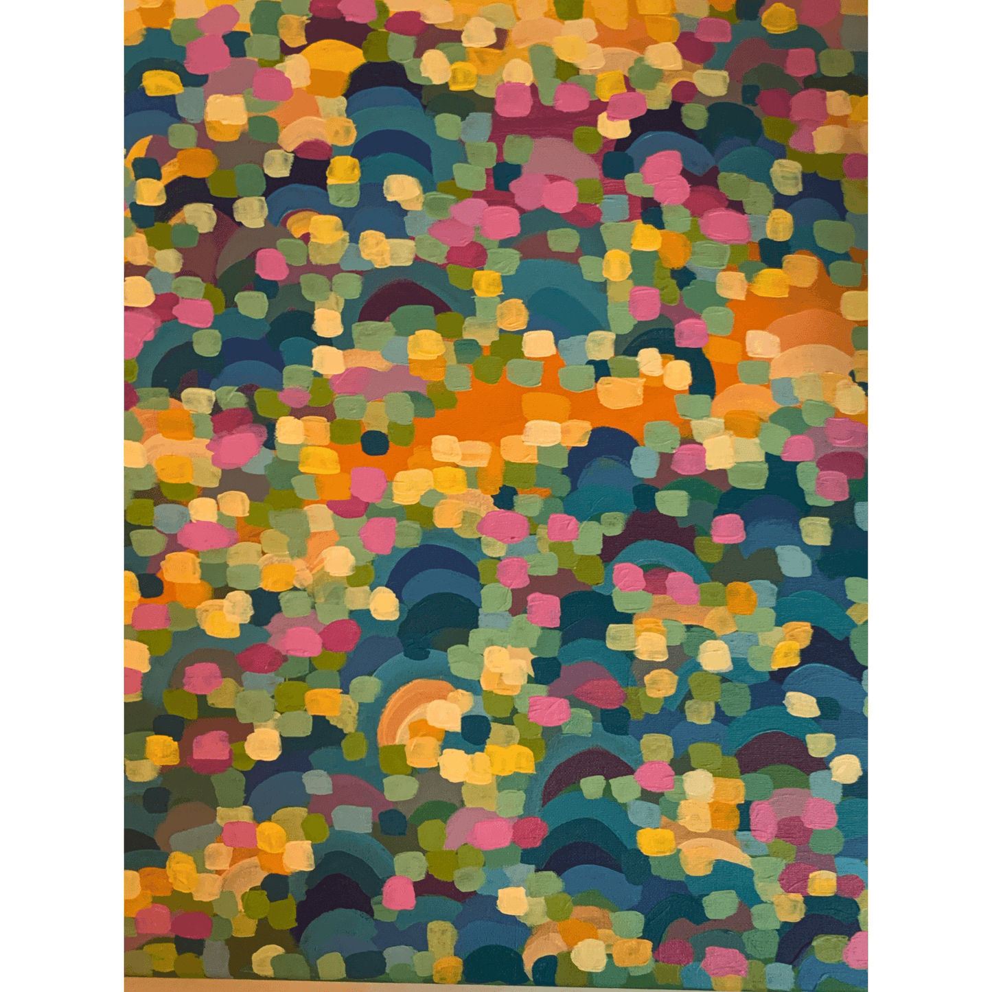 SHINY HAPPY PEOPLE Abstract Acrylic Painting on 16x20x0.5 inch canvas