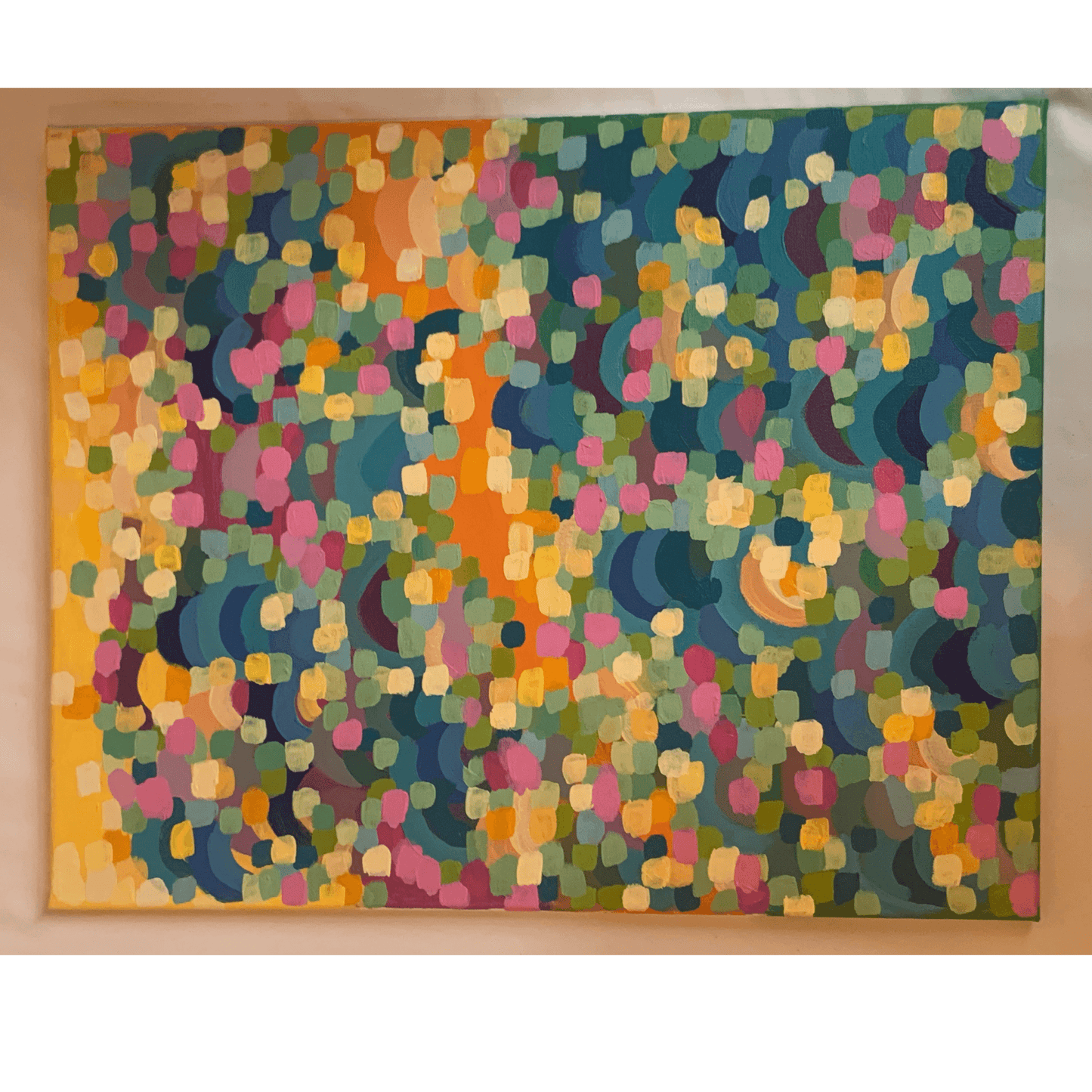 SHINY HAPPY PEOPLE Abstract Acrylic Painting on 16x20x0.5 inch canvas