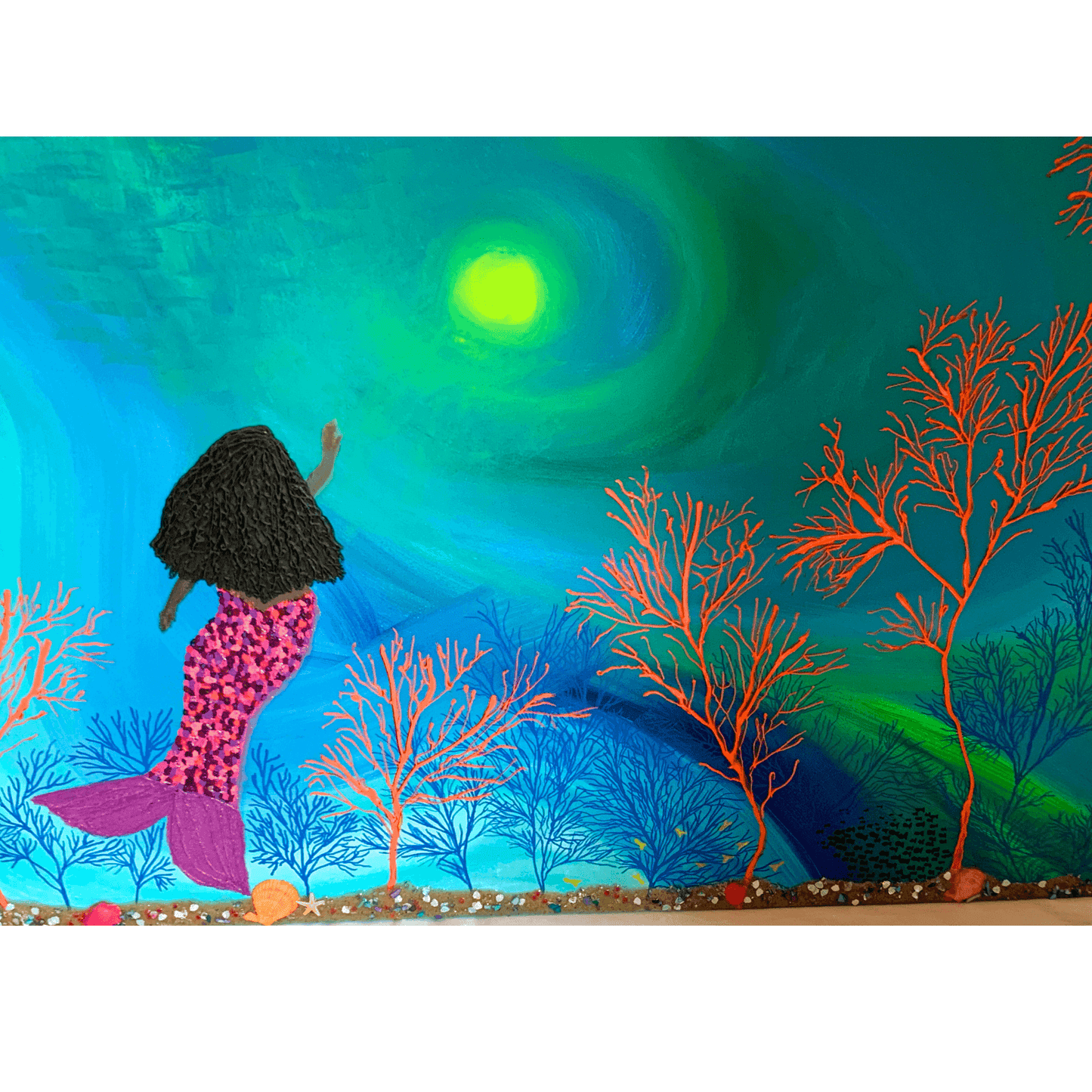 MERMAID Little Mermaid Modern Mixed Media Art Representation