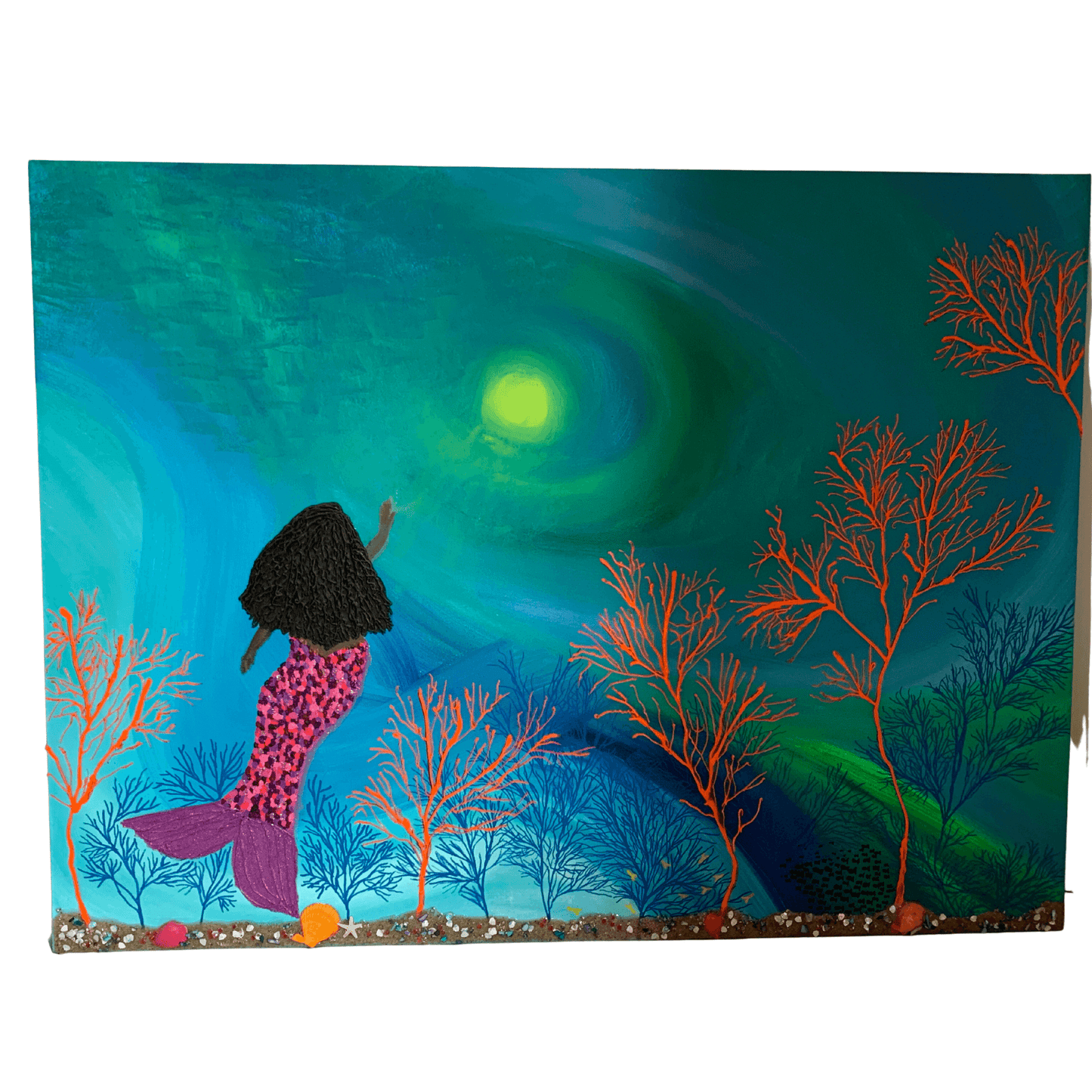 MERMAID Little Mermaid Modern Mixed Media Art Representation