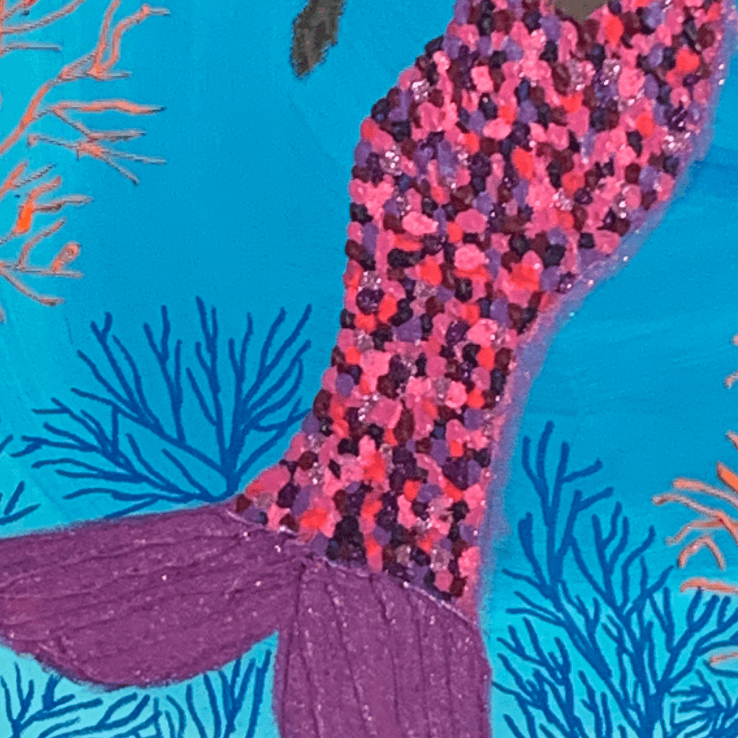 MERMAID Little Mermaid Modern Mixed Media Art Representation