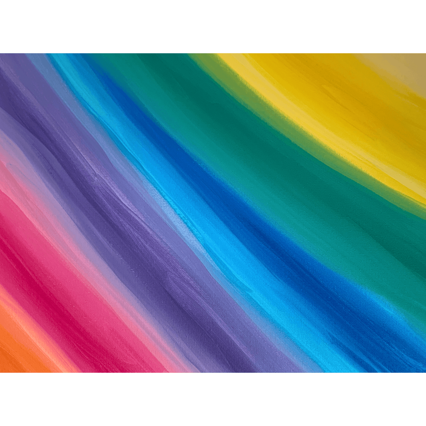 RAINBOW BRIGHT Acrylic Art Abstract 16x20 inch Canvas